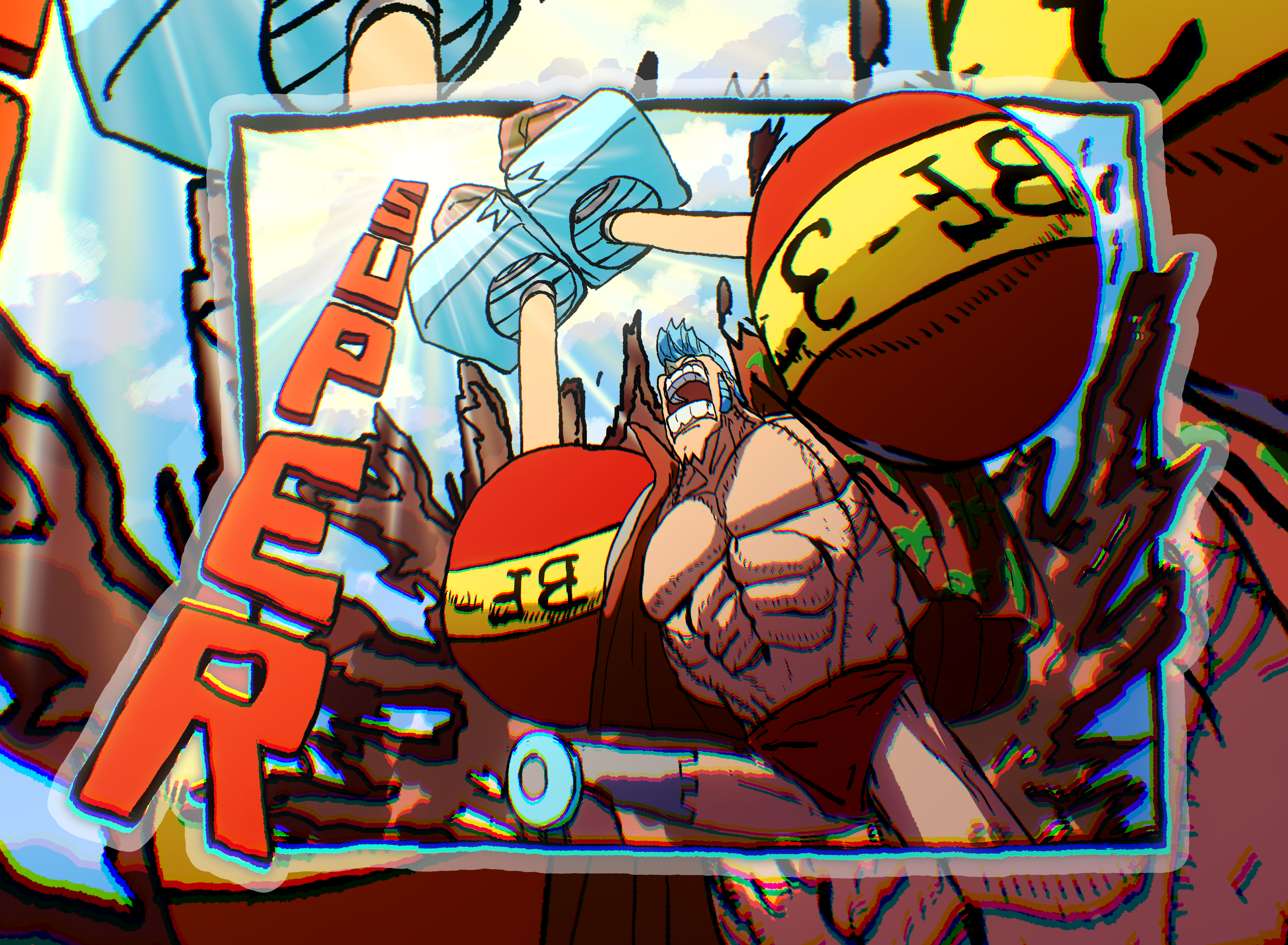 Franky One Piece Sticker Franky One Piece Sticker