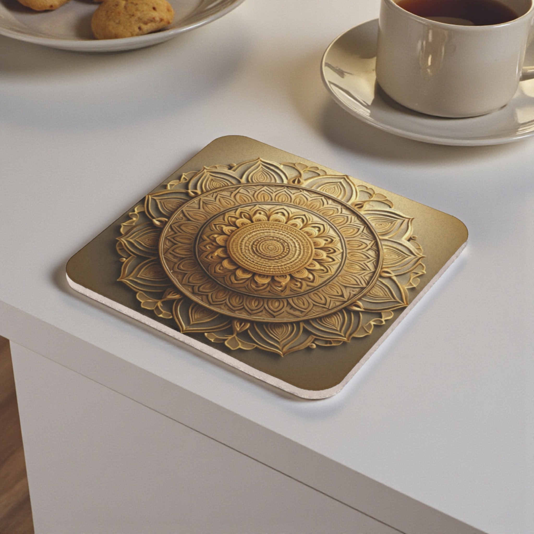 Sophisticated Mandala Cork Back Coaster