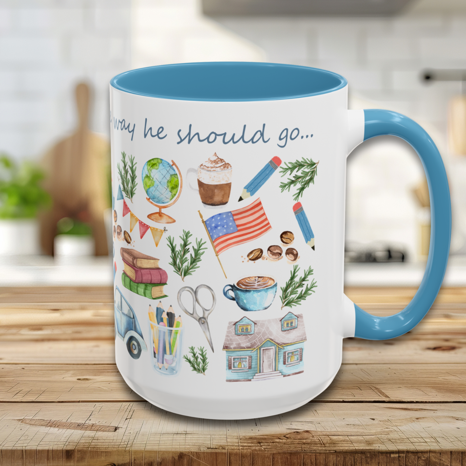 Cozy Homeschooling Accent Coffee Mug "Train up a child..." Travel & Learning Doodle (11/15oz) product thumbnail image Cozy Homeschooling Accent Coffee Mug "Train up a child..." Travel & Learning Doodle (11/15oz) product thumbnail image