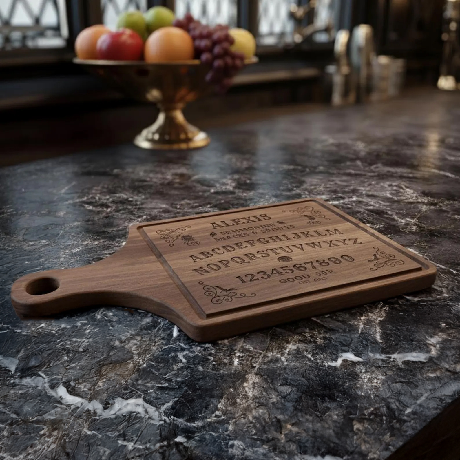 Personalized Ouija Spirit Cutting Board | 13.5 x 7 inches, walnut | Housewarming Gift product thumbnail image