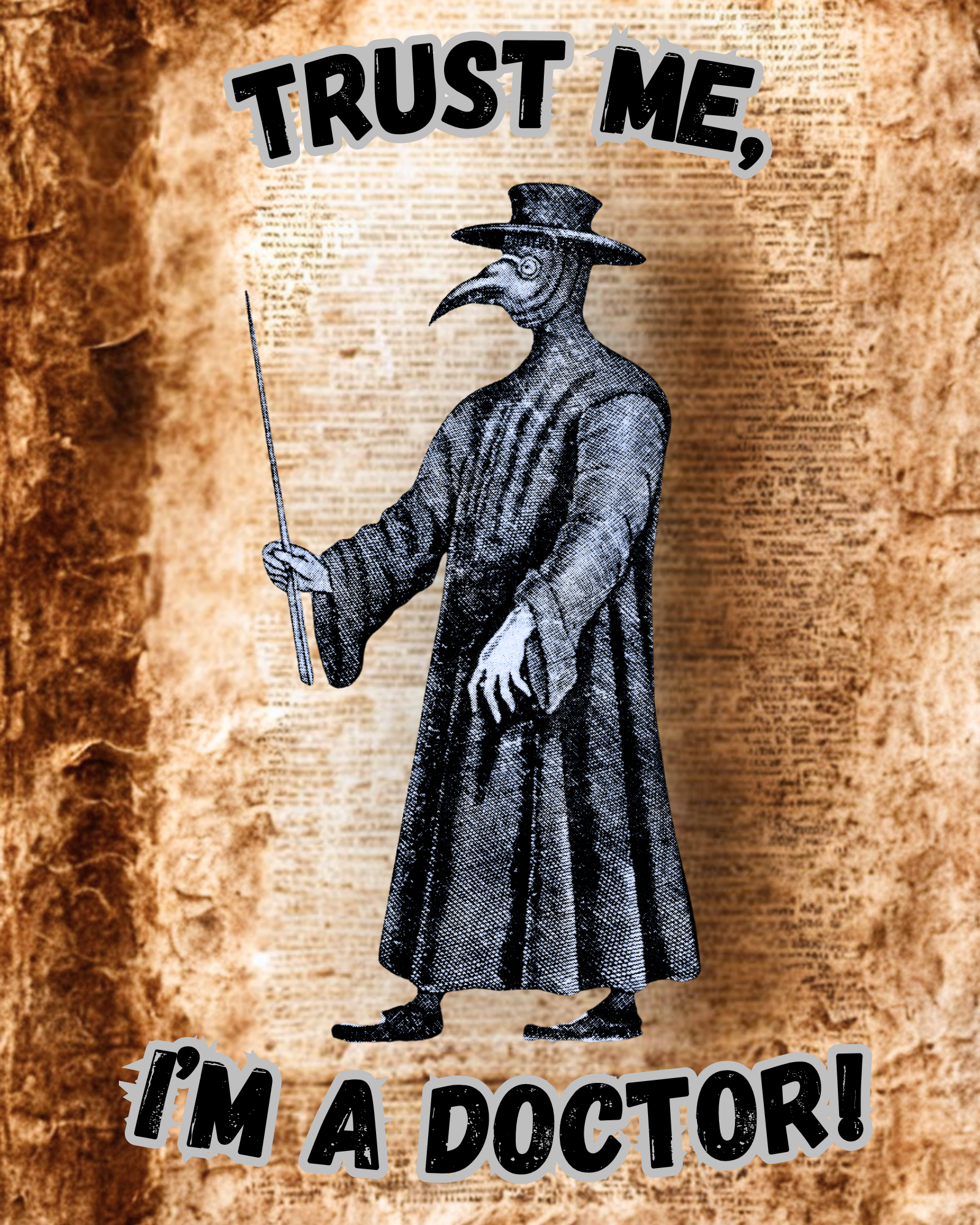 Rolled Poster — "Trust Me, I’m a Doctor" Vintage Plague Doctor Art Print product thumbnail image
