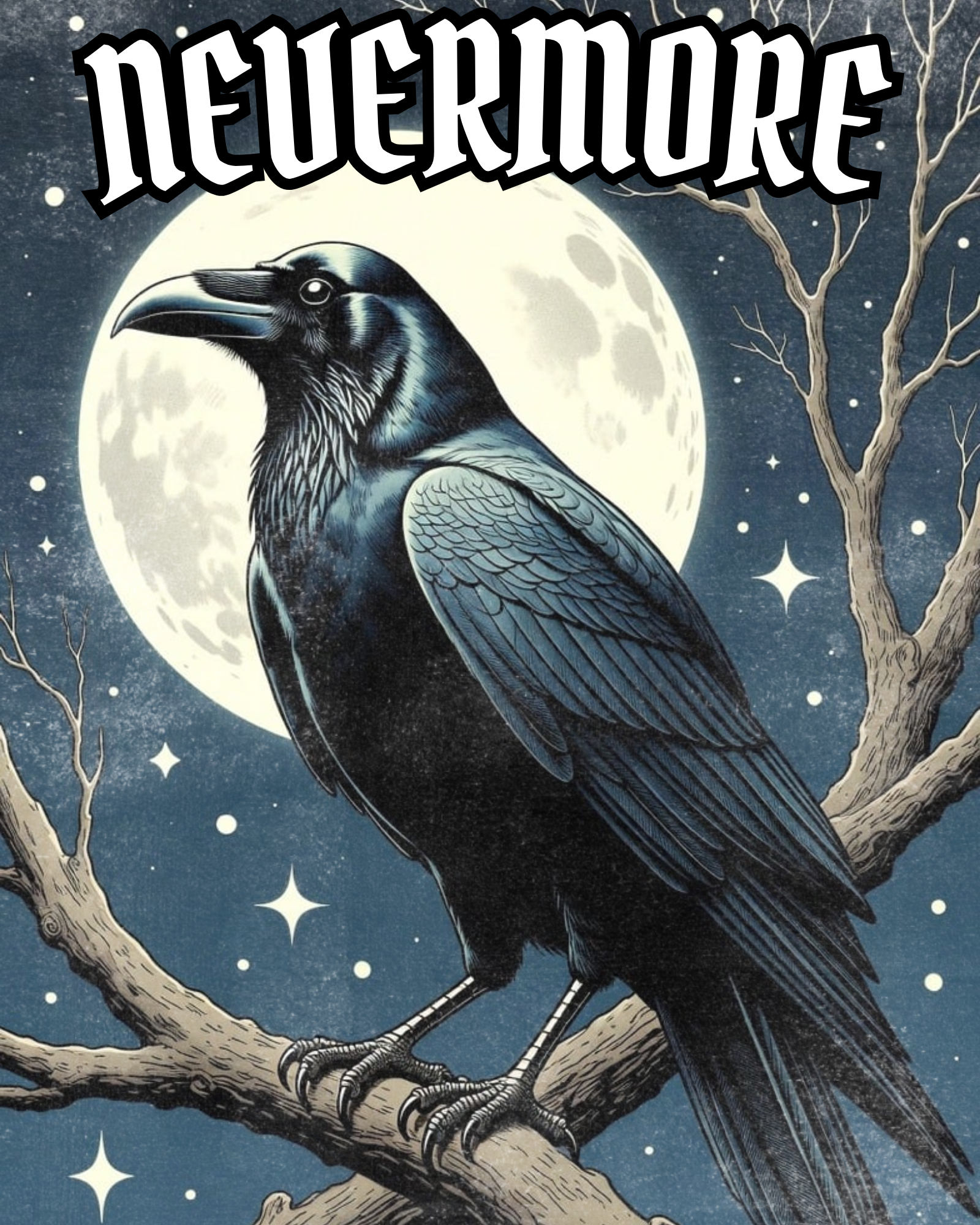 Poster — "Nevermore" Raven Moon Art Print Poster — "Nevermore" Raven Moon Art Print
