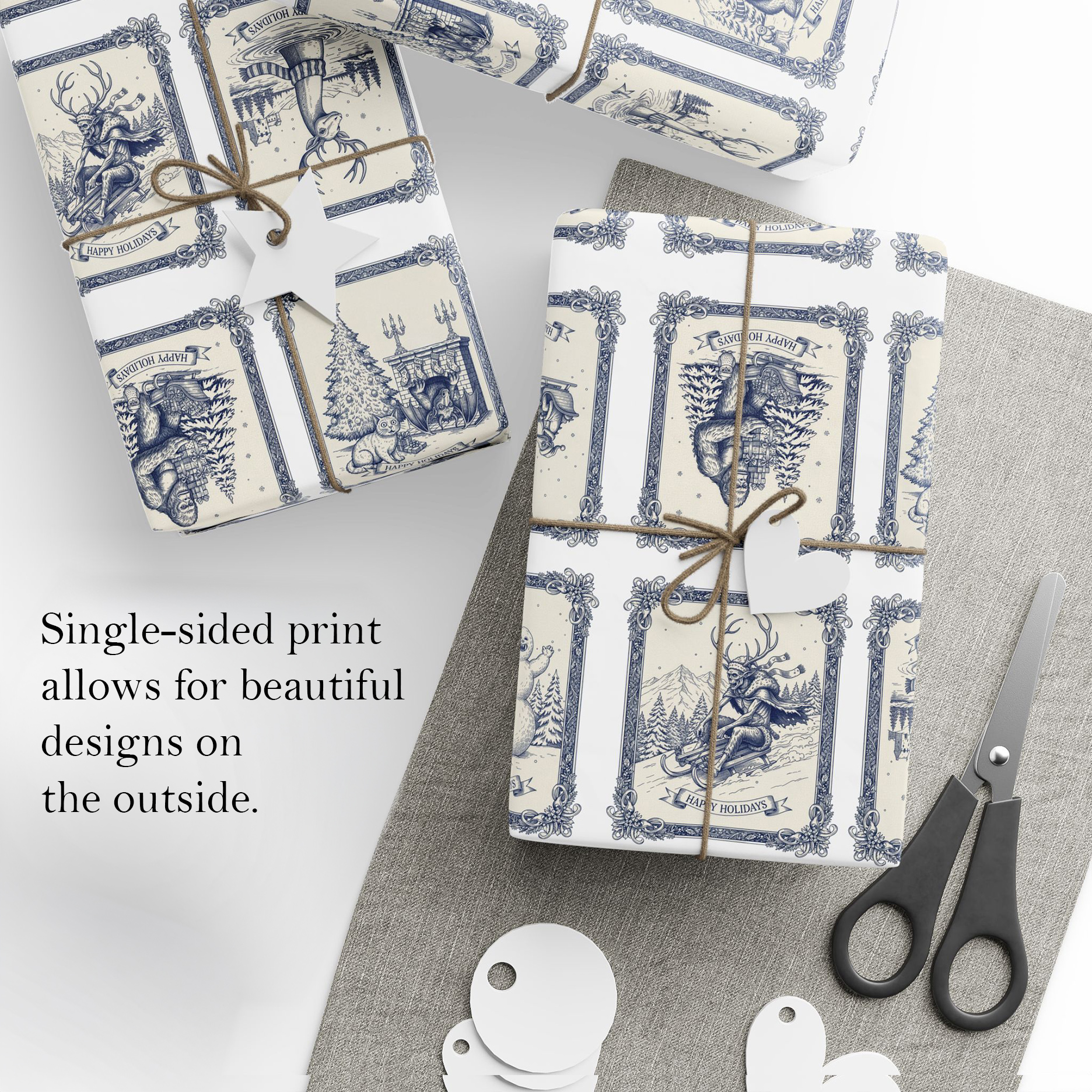 Cryptid Creatures Holiday Gift Wrap Paper | Loch Ness, Bigfoot, Cryptids product thumbnail image