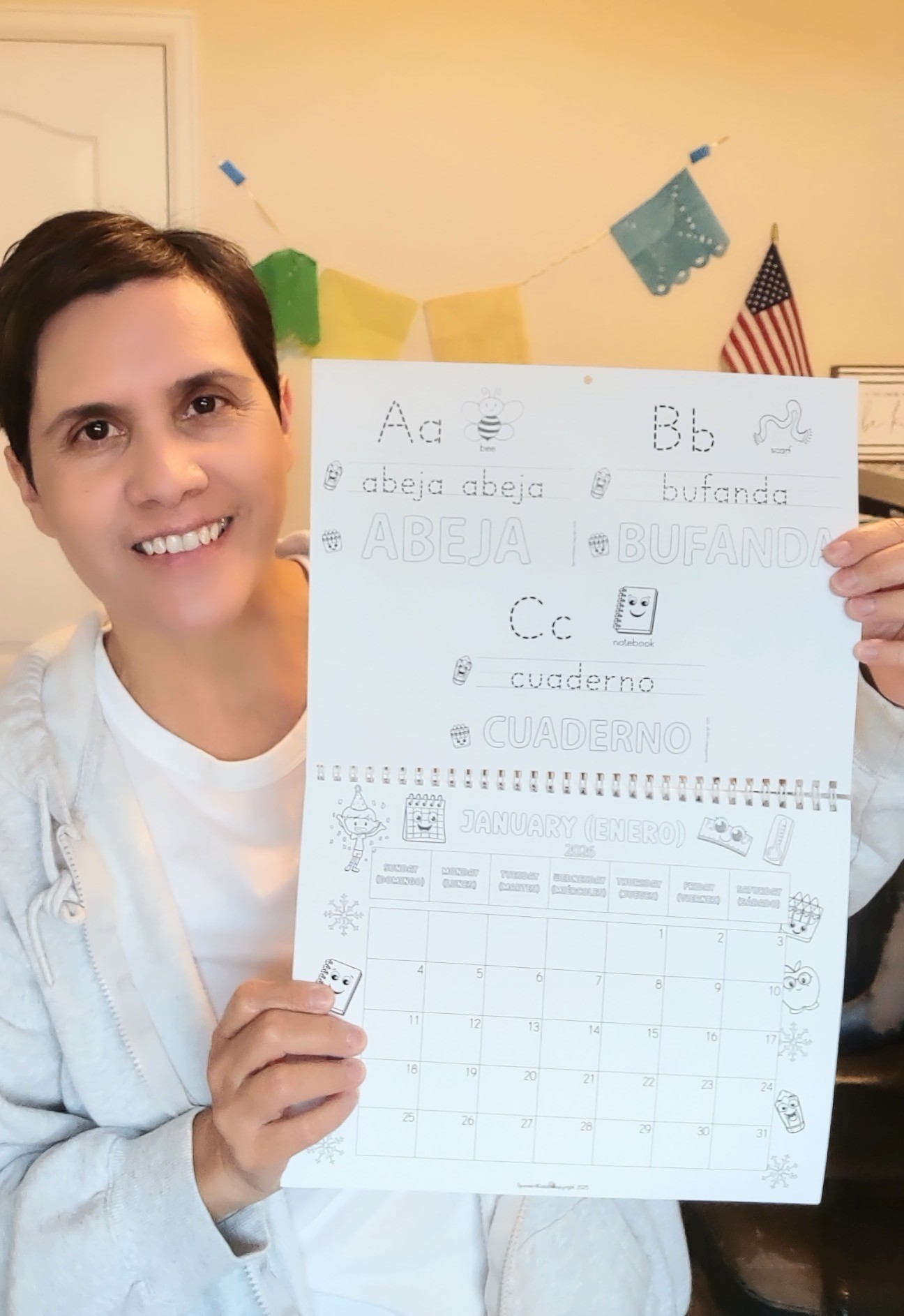 12- Month 2026 Wall Coloring Calendar for Kids with Activities