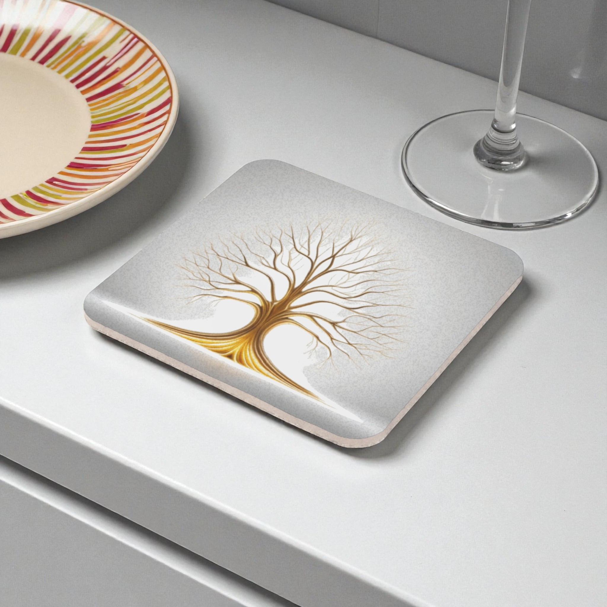 Warm Earthy Tree Cork Back Coaster