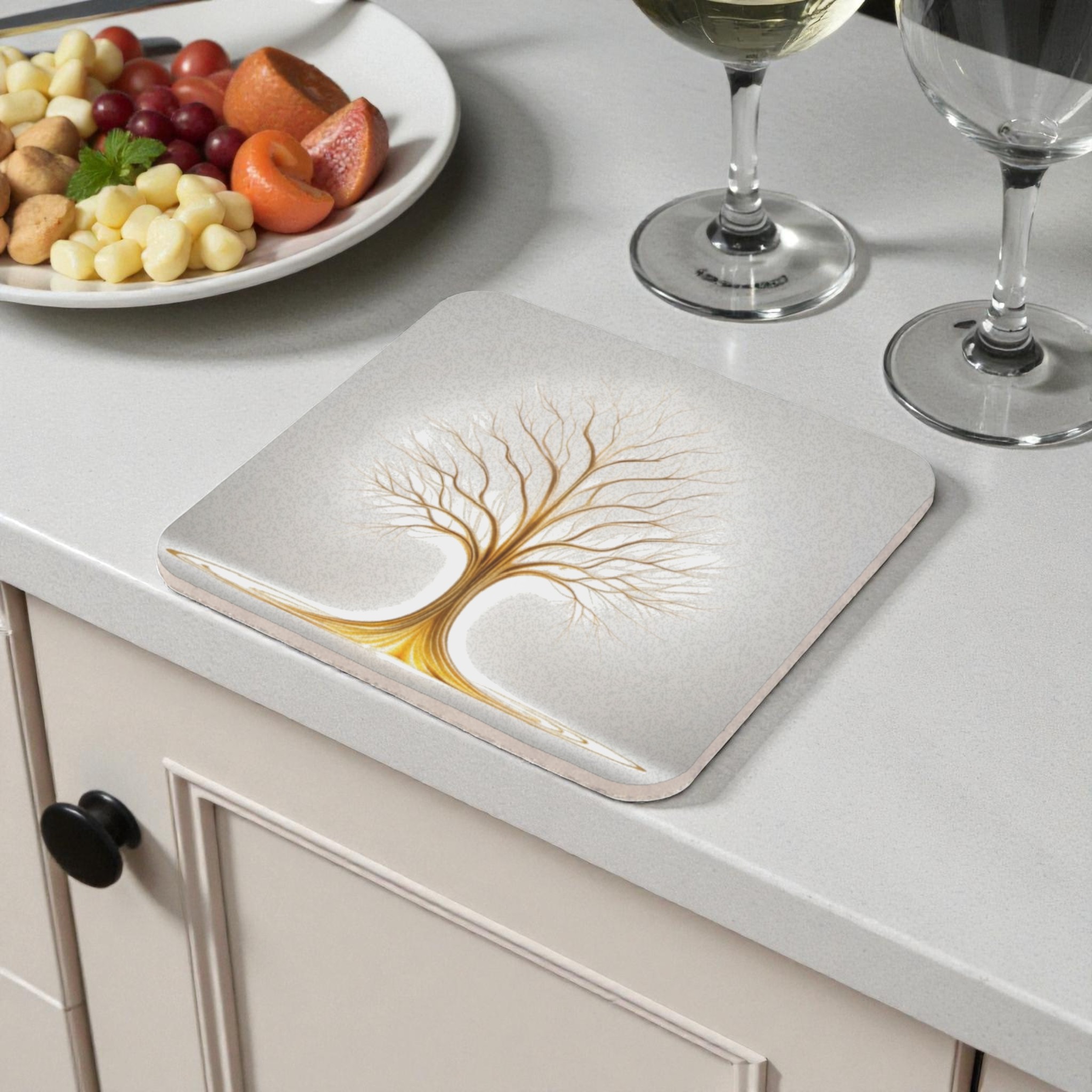 Serene Nature Tree Cork Back Coaster