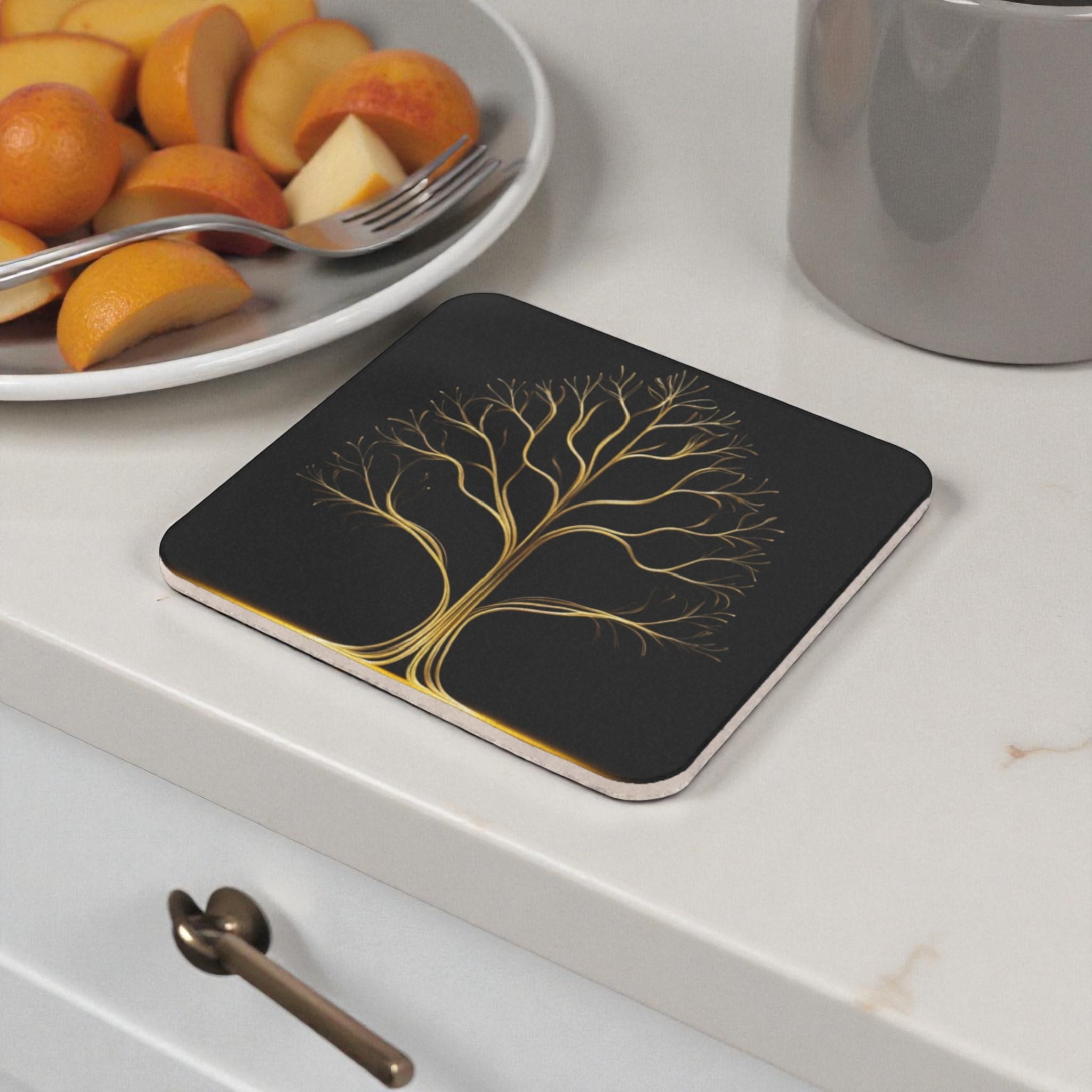 Refined Tree of Life Cork Back Coaster