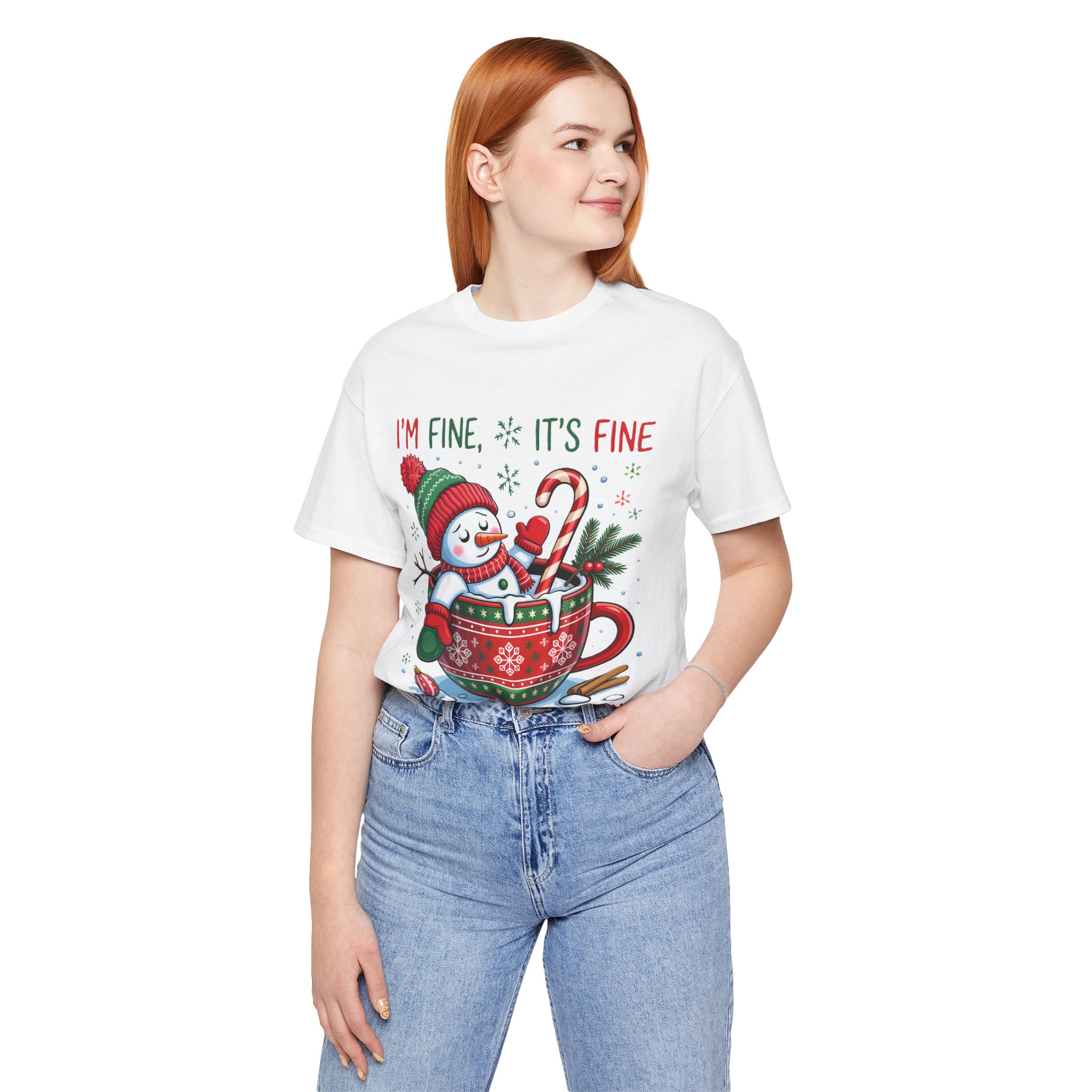 Funny Christmas Snowman Tee - "I'm Fine It's Fine Just Having a Meltdown" Holiday T-Shirt product thumbnail image