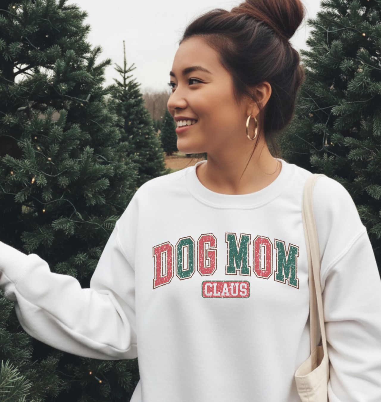 Dog Mom Claus Sweatshirt Christmas Dog Mom Holiday Crewneck Dog Mom Claus Sweatshirt Christmas Dog Mom Holiday Crewneck