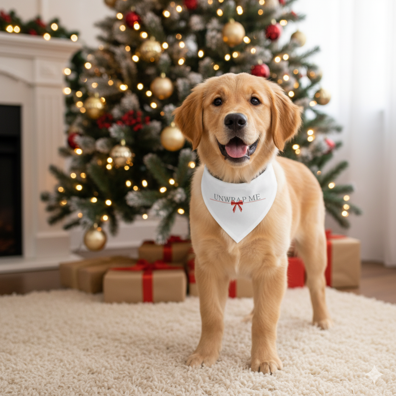 Clip-On Pet Bandana — "Unwrap Me" Holiday Bow Dog Scarf product thumbnail image Clip-On Pet Bandana — "Unwrap Me" Holiday Bow Dog Scarf product thumbnail image