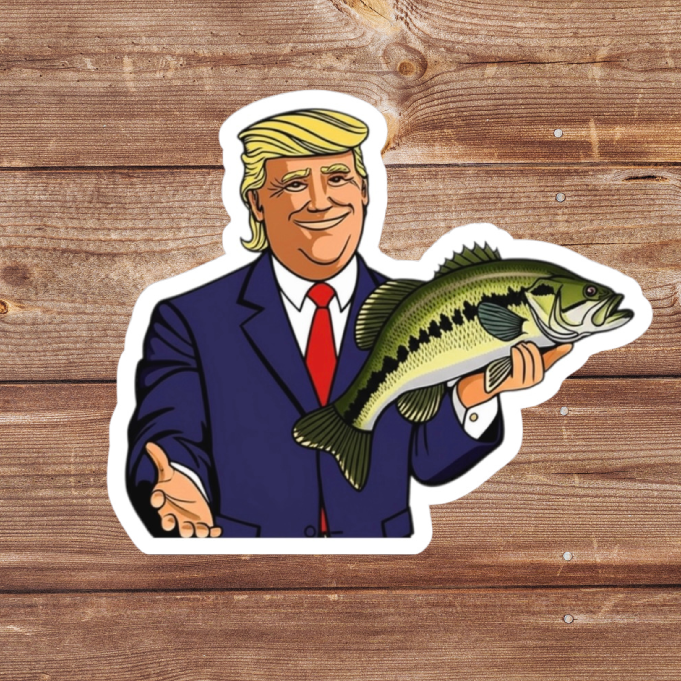 Presidential Angler Fishing Sticker | Bass Fish Sticker | Political Funny Fishing Decal | Patriotic Fishing Sticker | Fishing Gift |Dad Gift product thumbnail image Presidential Angler Fishing Sticker | Bass Fish Sticker | Political Funny Fishing Decal | Patriotic Fishing Sticker | Fishing Gift |Dad Gift product thumbnail image
