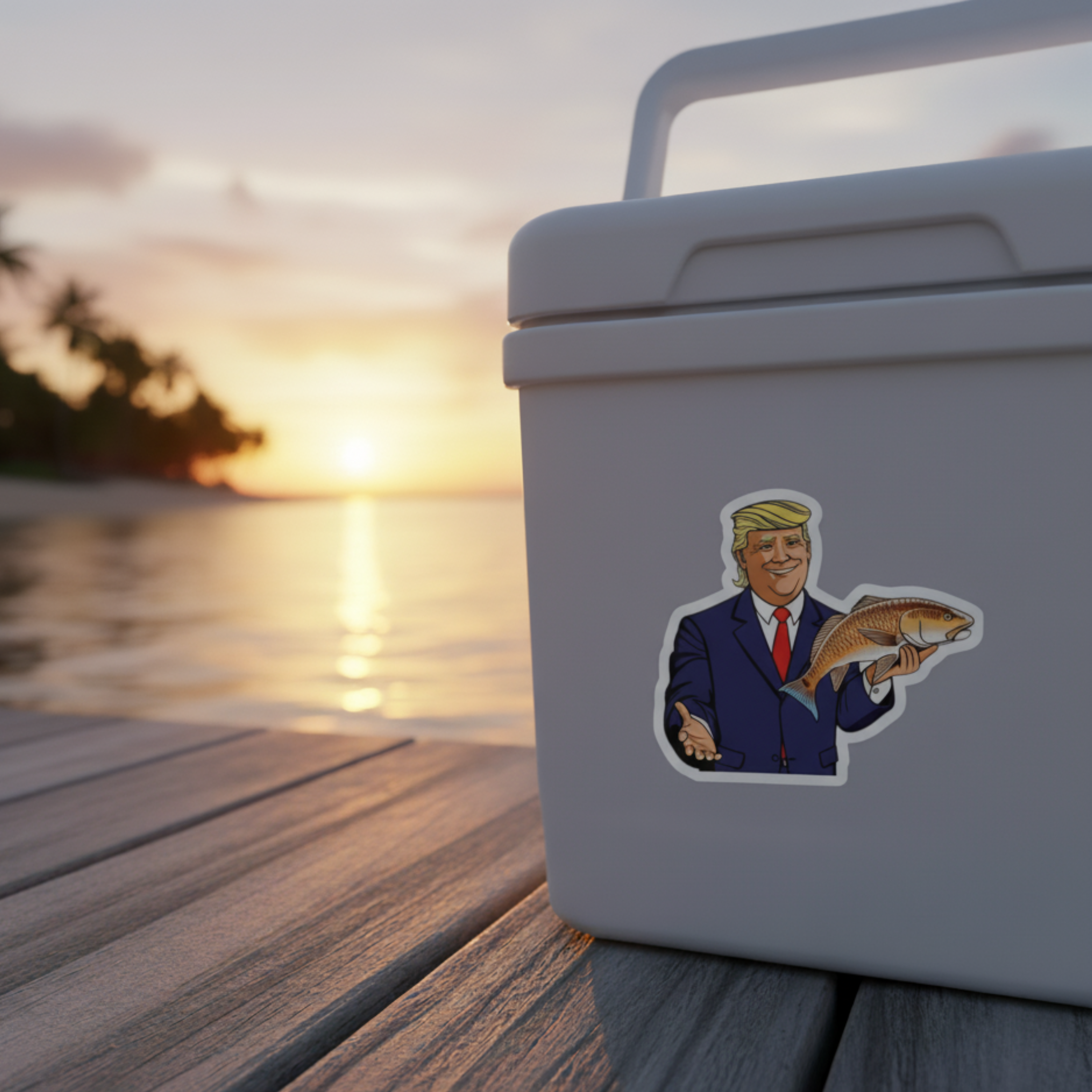 Presidential Angler Fishing Sticker | Redfish Sticker | Political Funny Fishing Decal | Patriotic Fishing Sticker | Fishing Gift | Dad Gift product thumbnail image