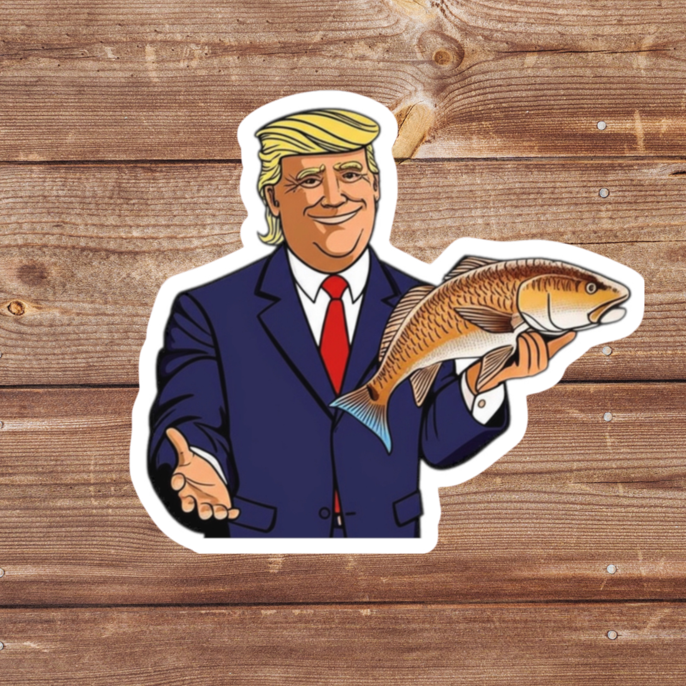 Presidential Angler Fishing Sticker | Redfish Sticker | Political Funny Fishing Decal | Patriotic Fishing Sticker | Fishing Gift | Dad Gift product thumbnail image