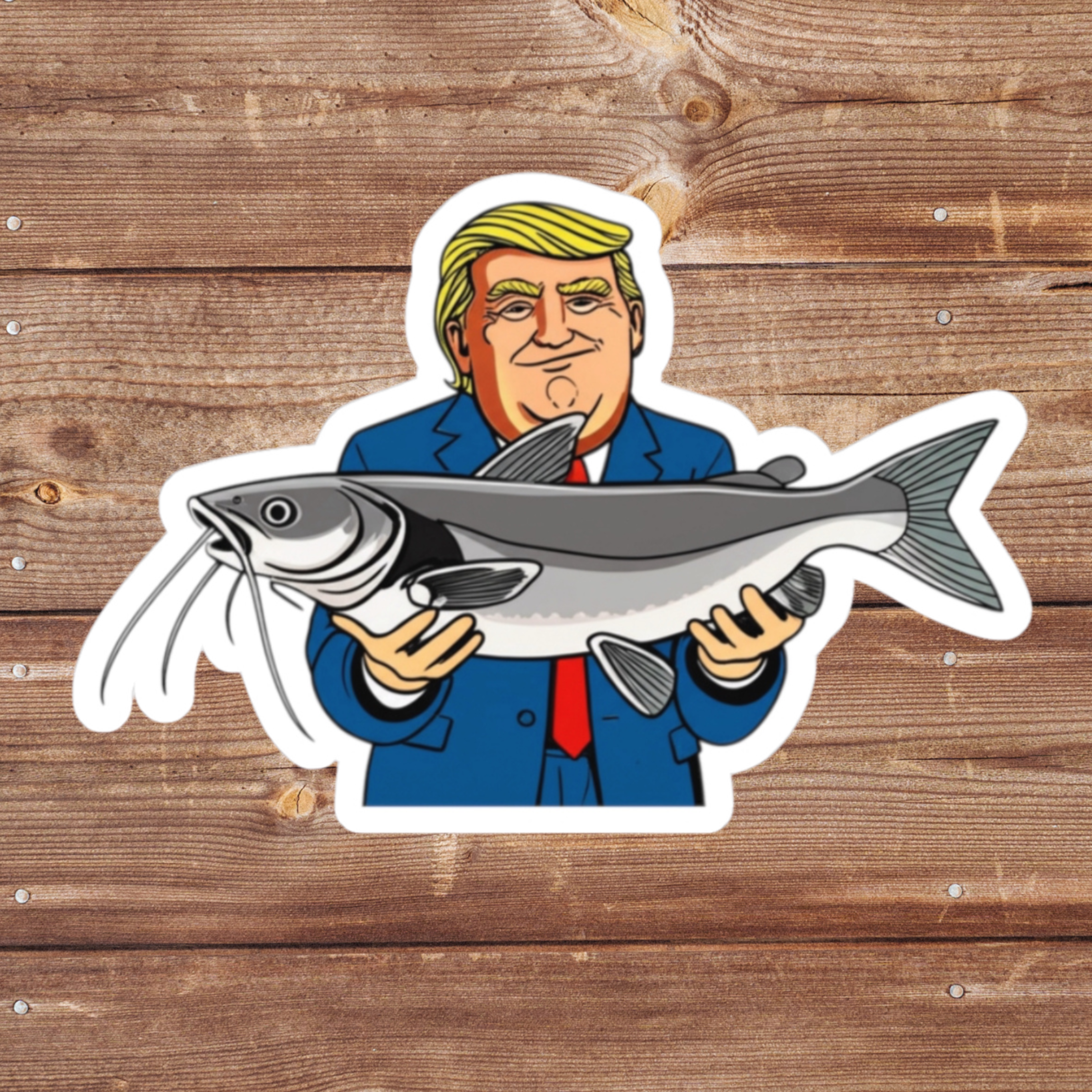 Presidential Angler Fishing Sticker | Catfish Sticker | Political Funny Fishing Decal | Patriotic Fishing Sticker | Fishing Gift | Dad Gift product thumbnail image