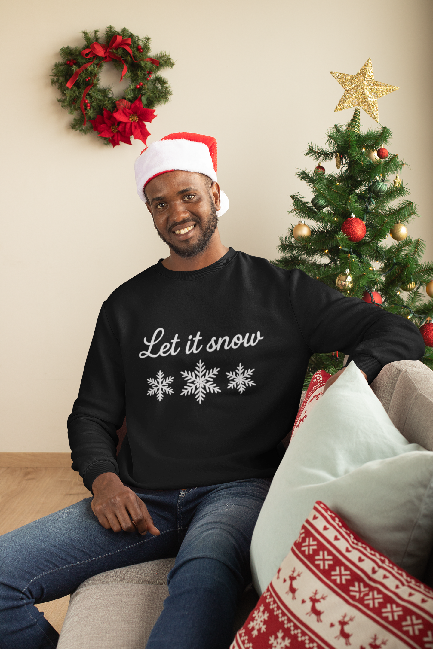 Let It Snow snowflakes Crewneck Sweatshirt | Christmas winter design product thumbnail image Let It Snow snowflakes Crewneck Sweatshirt | Christmas winter design product thumbnail image
