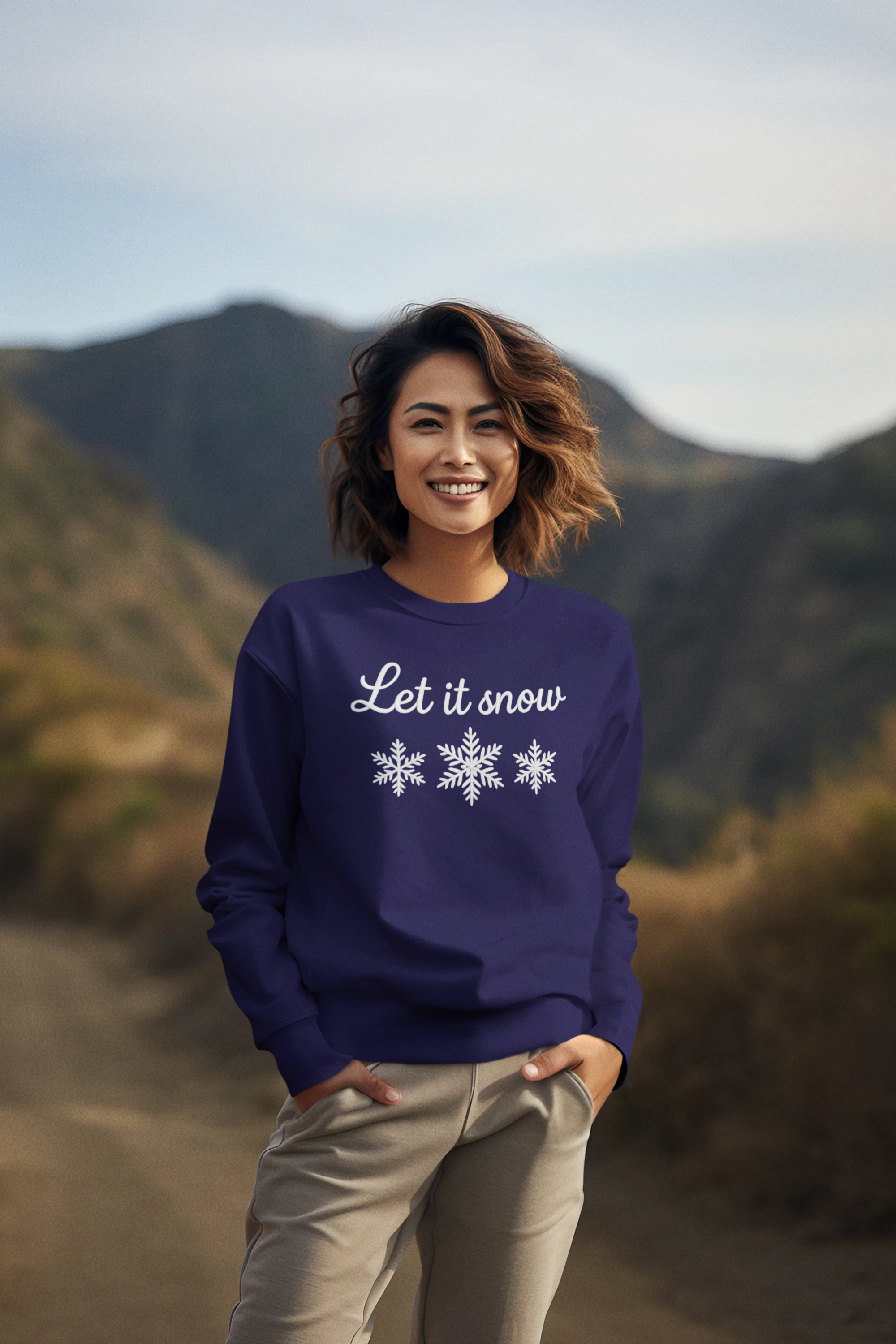 Let It Snow snowflakes Crewneck Sweatshirt | Christmas winter design product thumbnail image