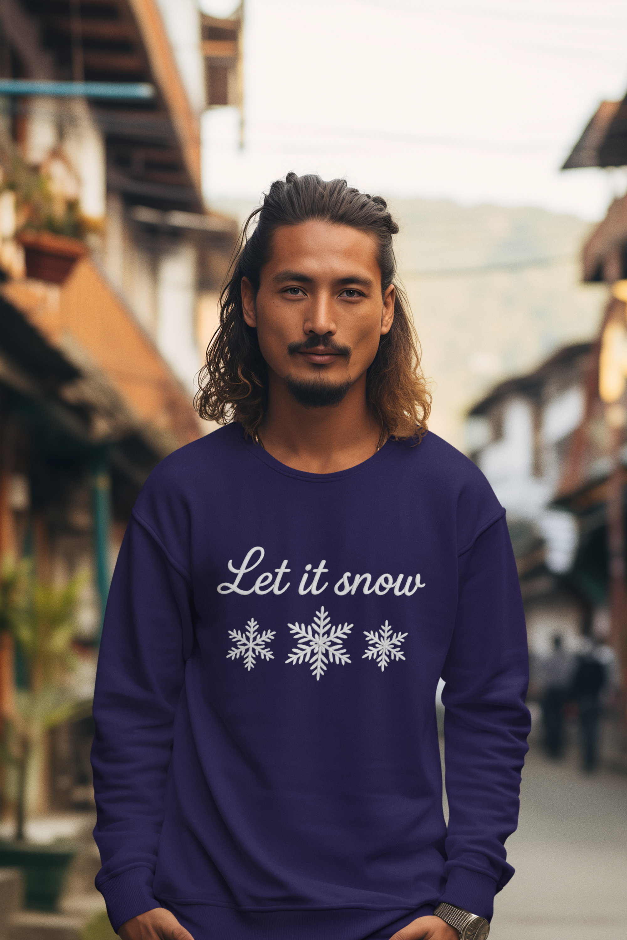 Let It Snow snowflakes Crewneck Sweatshirt | Christmas winter design product thumbnail image Let It Snow snowflakes Crewneck Sweatshirt | Christmas winter design product thumbnail image