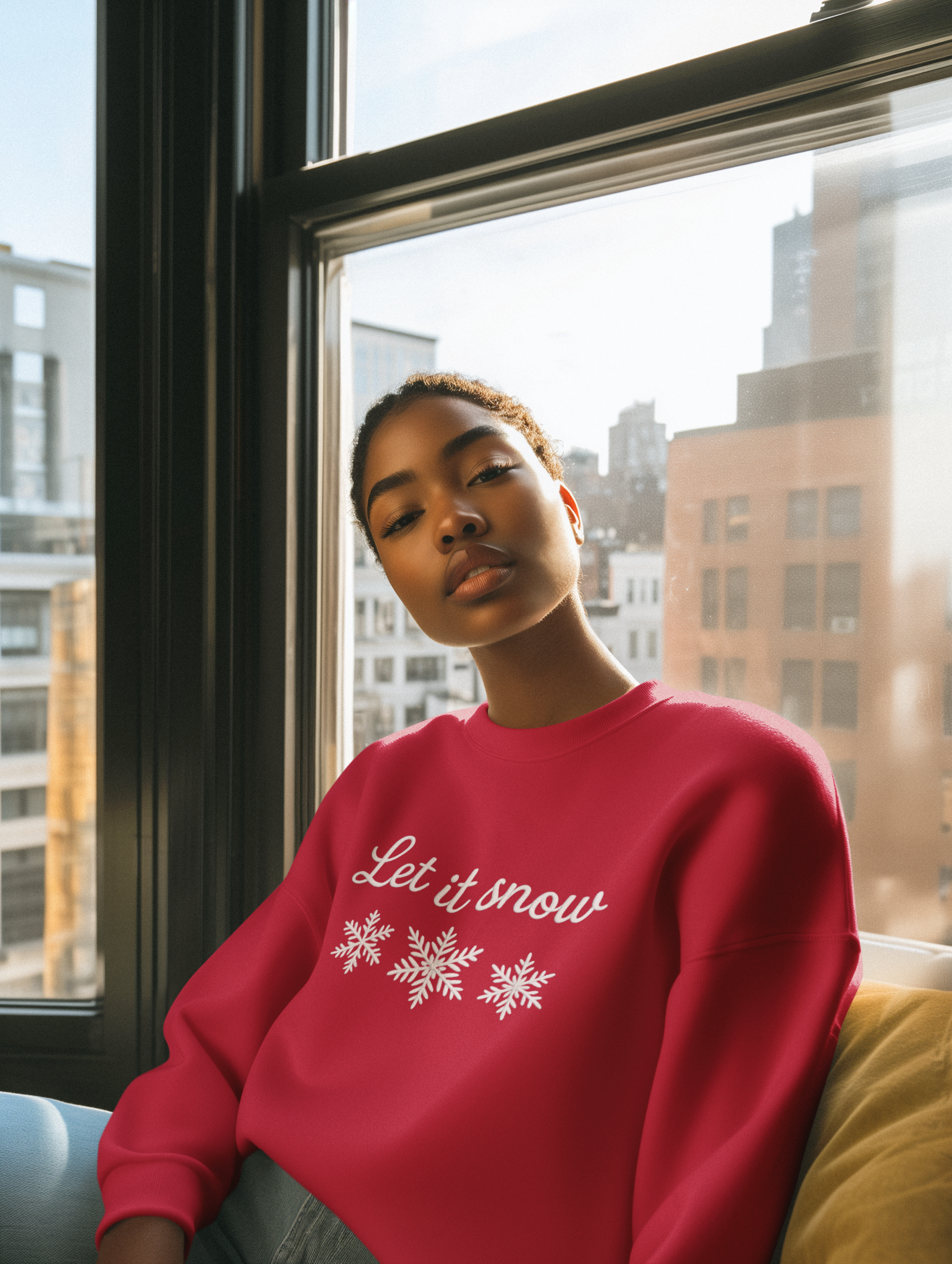 Let It Snow snowflakes Crewneck Sweatshirt | Christmas winter design product thumbnail image