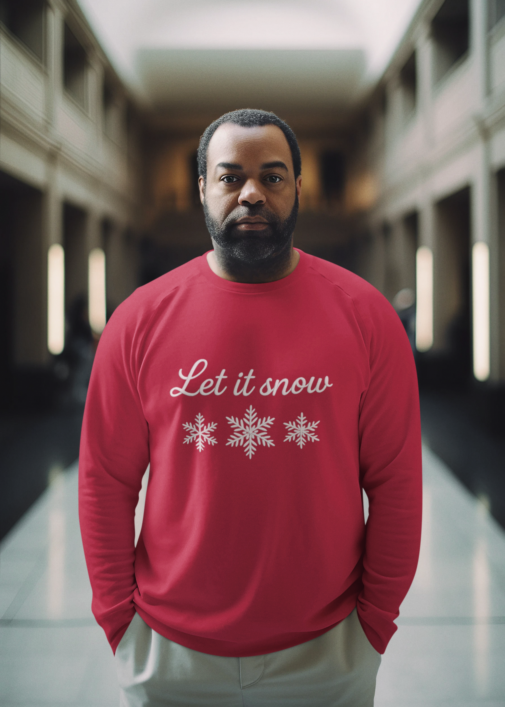 Let It Snow snowflakes Crewneck Sweatshirt | Christmas winter design product thumbnail image