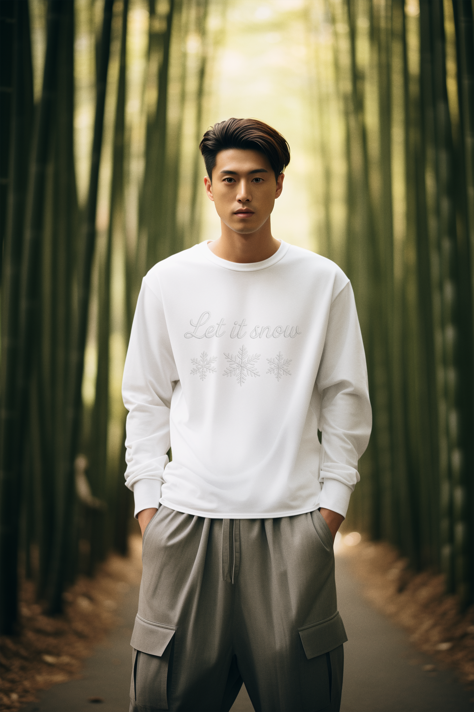 Let It Snow snowflakes Crewneck Sweatshirt | Christmas winter design product thumbnail image Let It Snow snowflakes Crewneck Sweatshirt | Christmas winter design product thumbnail image