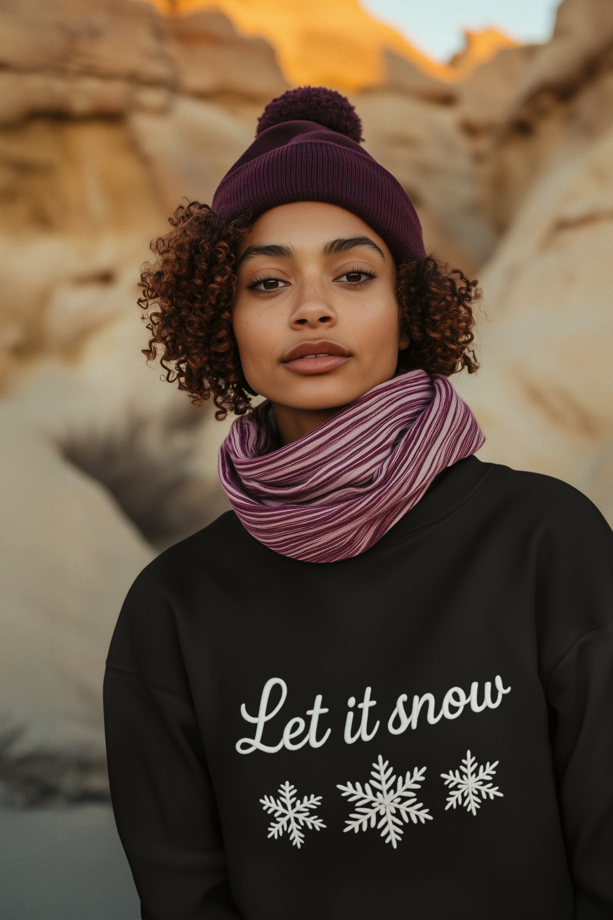 Let It Snow snowflakes Crewneck Sweatshirt | Christmas winter design product thumbnail image Let It Snow snowflakes Crewneck Sweatshirt | Christmas winter design product thumbnail image