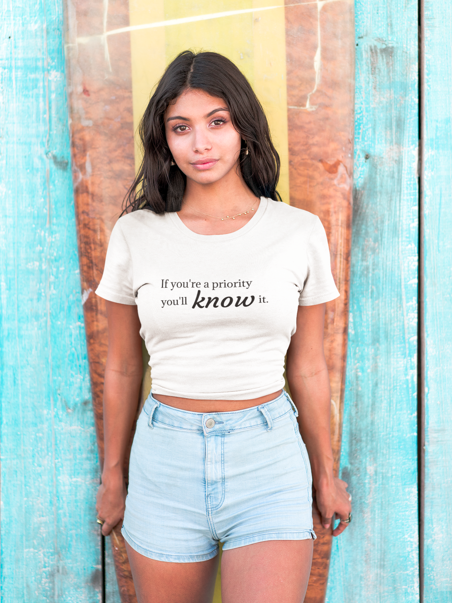 "If You're a Priority You'll Know It" Statement T-Shirt product thumbnail image "If You're a Priority You'll Know It" Statement T-Shirt product thumbnail image