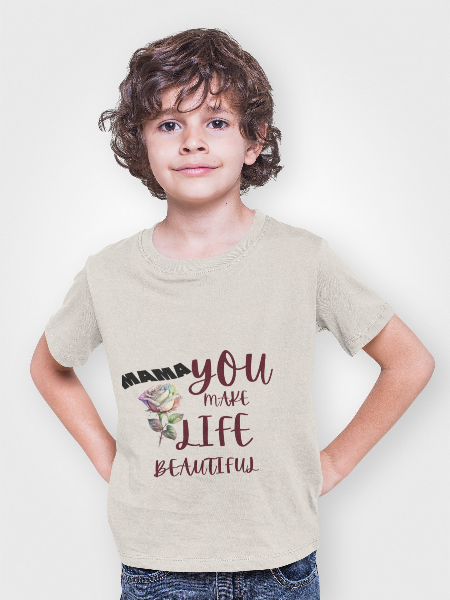 Toddler Sweatshirt - "You Make Life Beautiful" Floral Kids Crewneck product thumbnail image
