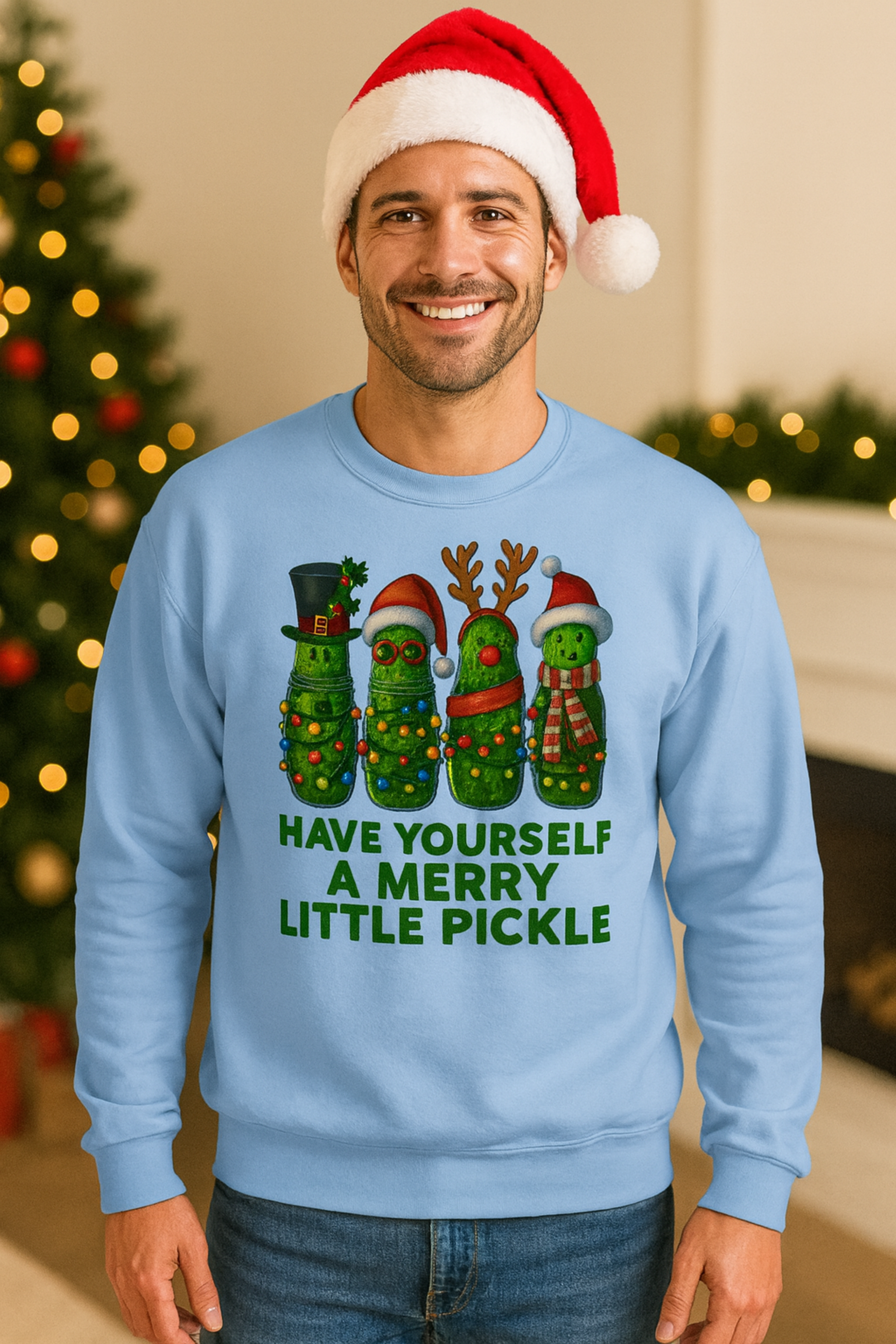 Have Yourself a Merry Little Pickle Sweatshirt product thumbnail image Have Yourself a Merry Little Pickle Sweatshirt product thumbnail image