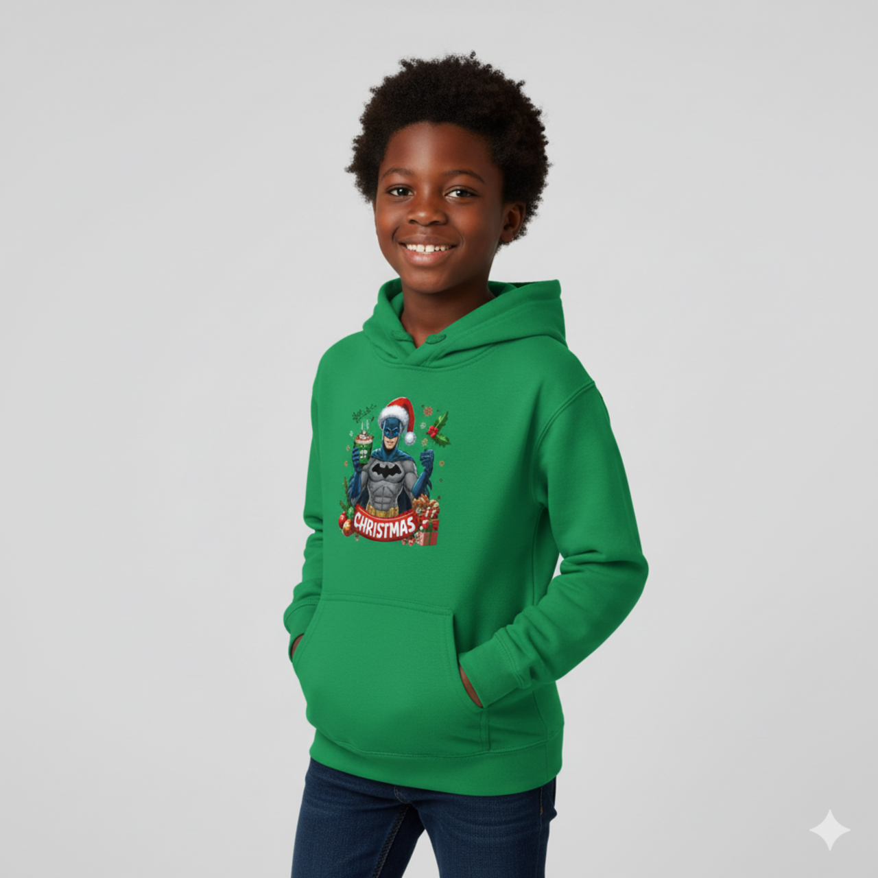 Kids Hoodie - Cute Alien Santa "Merry Christmas" Holiday Pullover product thumbnail image Kids Hoodie - Cute Alien Santa "Merry Christmas" Holiday Pullover product thumbnail image