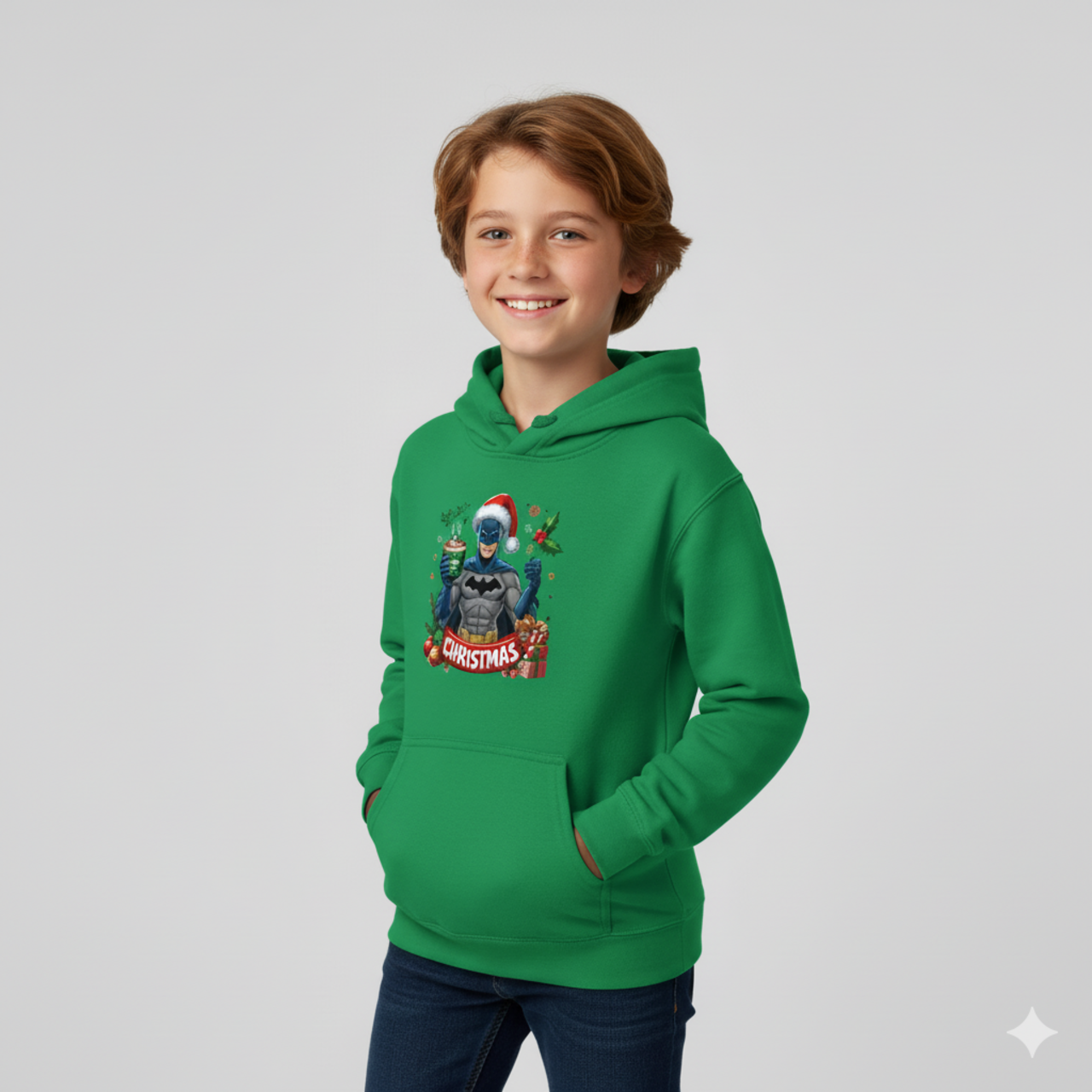 Kids Hoodie - Cute Alien Santa "Merry Christmas" Holiday Pullover product thumbnail image Kids Hoodie - Cute Alien Santa "Merry Christmas" Holiday Pullover product thumbnail image