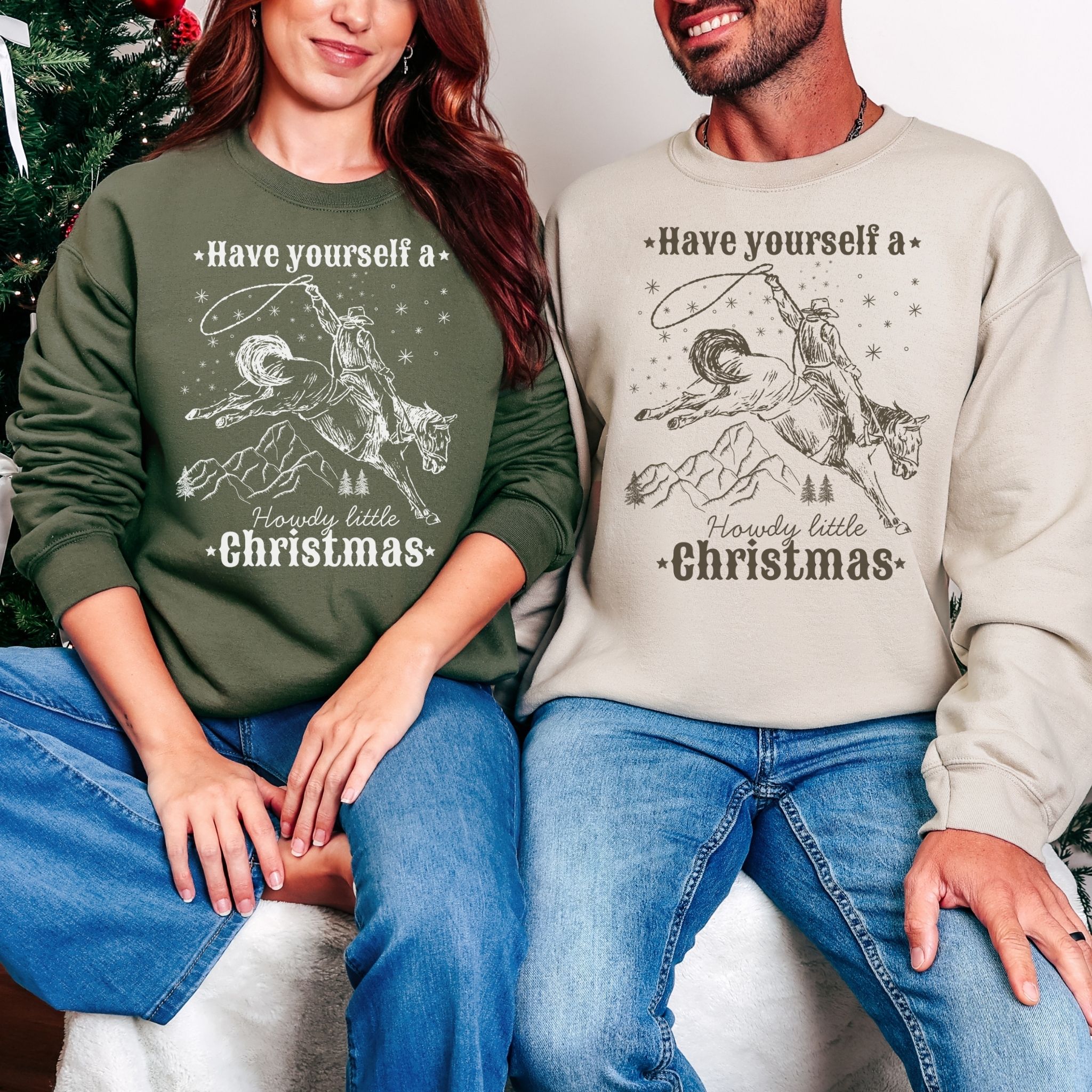 Christmas Rodeo Sweatshirt — "Have Yourself a Howdy Little Christmas" Cowboy Holiday Crewneck