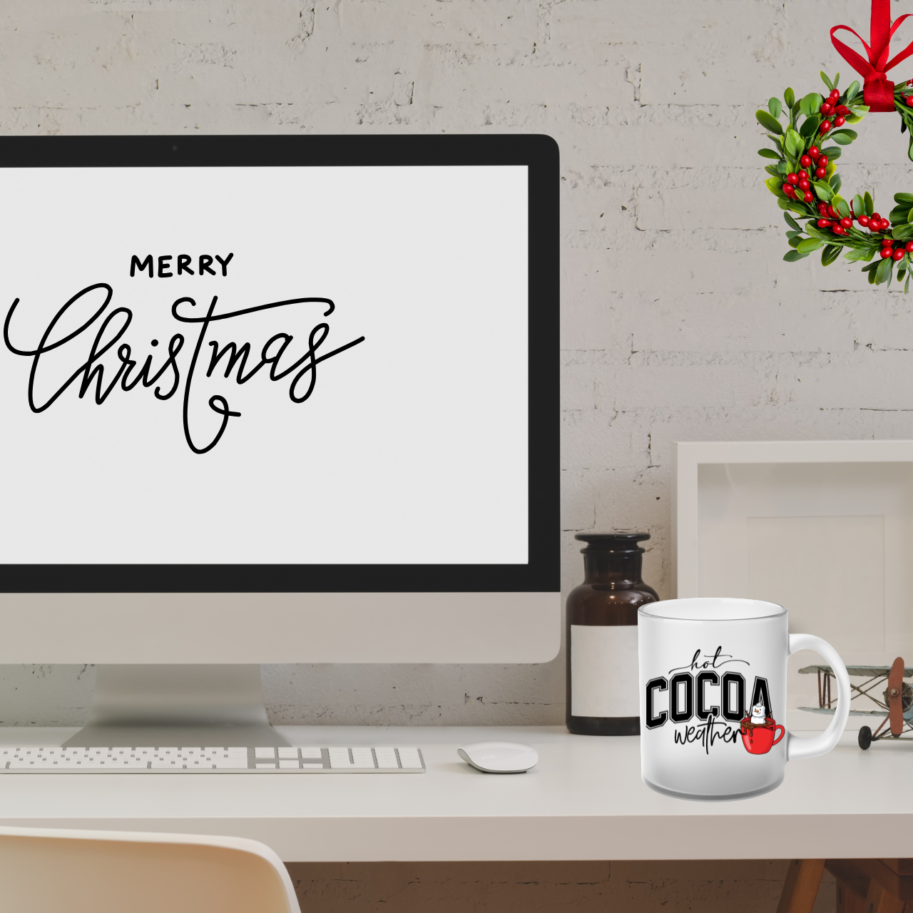 Hot Cocoa Weather Frosted Glass Mug — Holiday Hot Chocolate Gift (11oz ) product thumbnail image Hot Cocoa Weather Frosted Glass Mug — Holiday Hot Chocolate Gift (11oz ) product thumbnail image