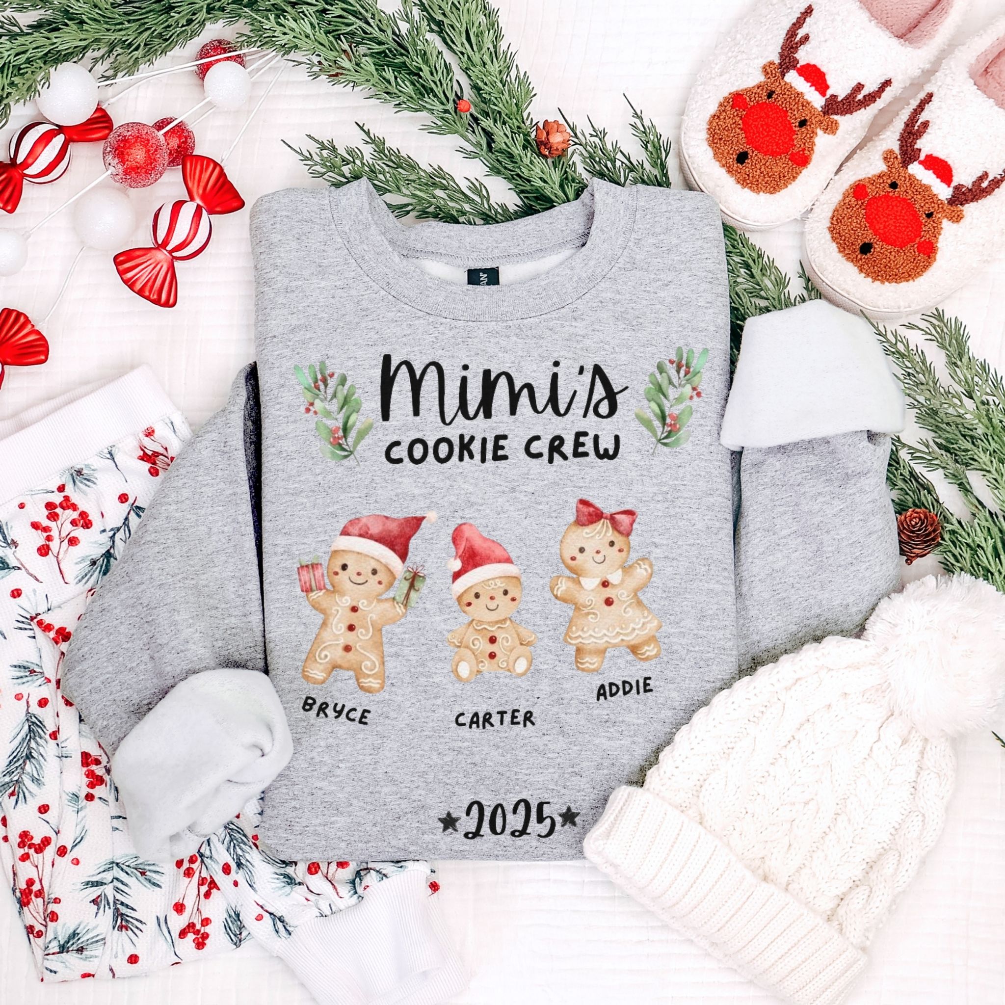 Custom Gingerbread "MIMI" Christmas Sweatshirt