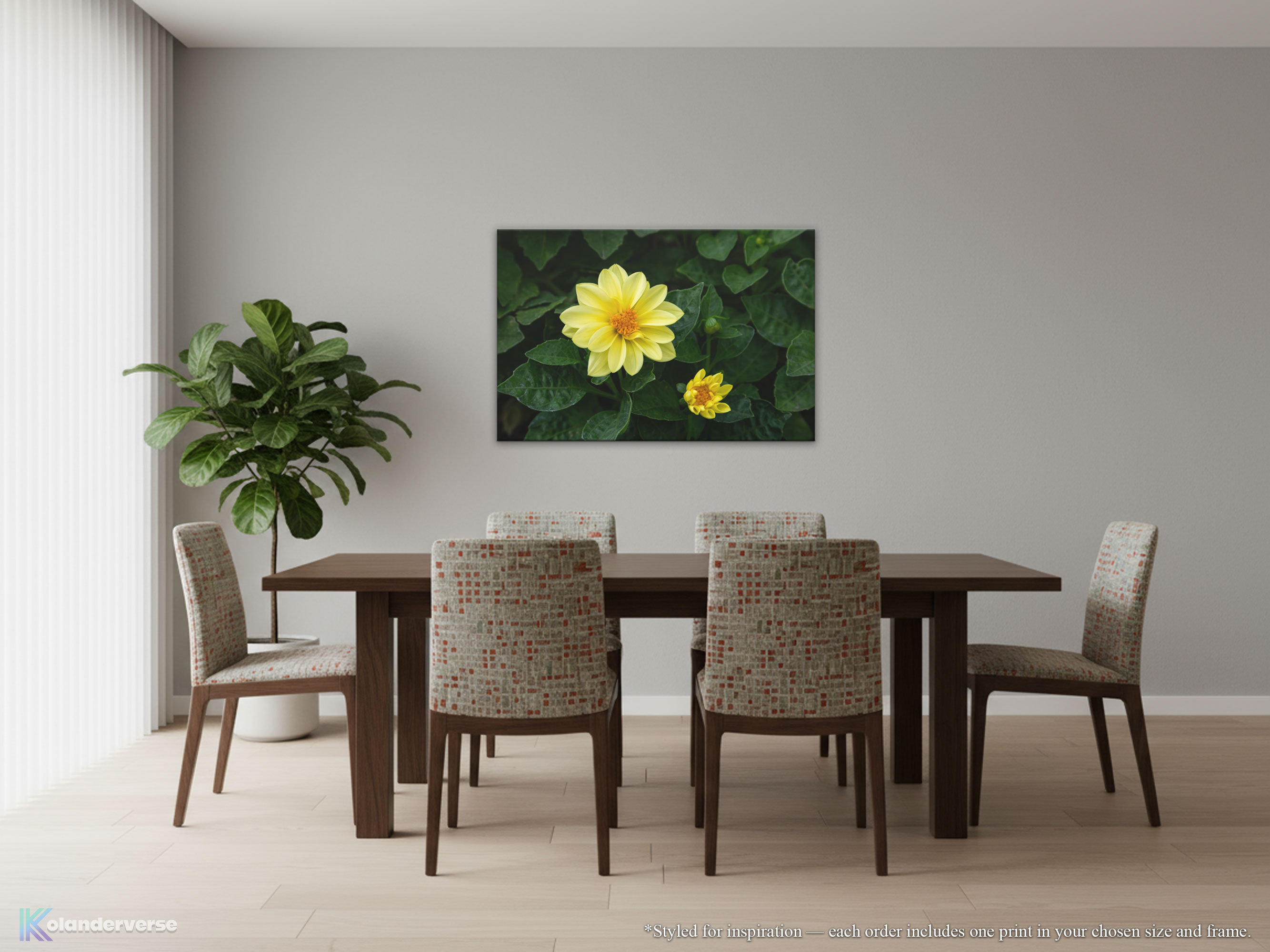 Yellow Dahlia Flower - Canvas Print - Floral Botanical Photography Decor, Modern Farmhouse Artwork #37 product thumbnail image Yellow Dahlia Flower - Canvas Print - Floral Botanical Photography Decor, Modern Farmhouse Artwork #37 product thumbnail image
