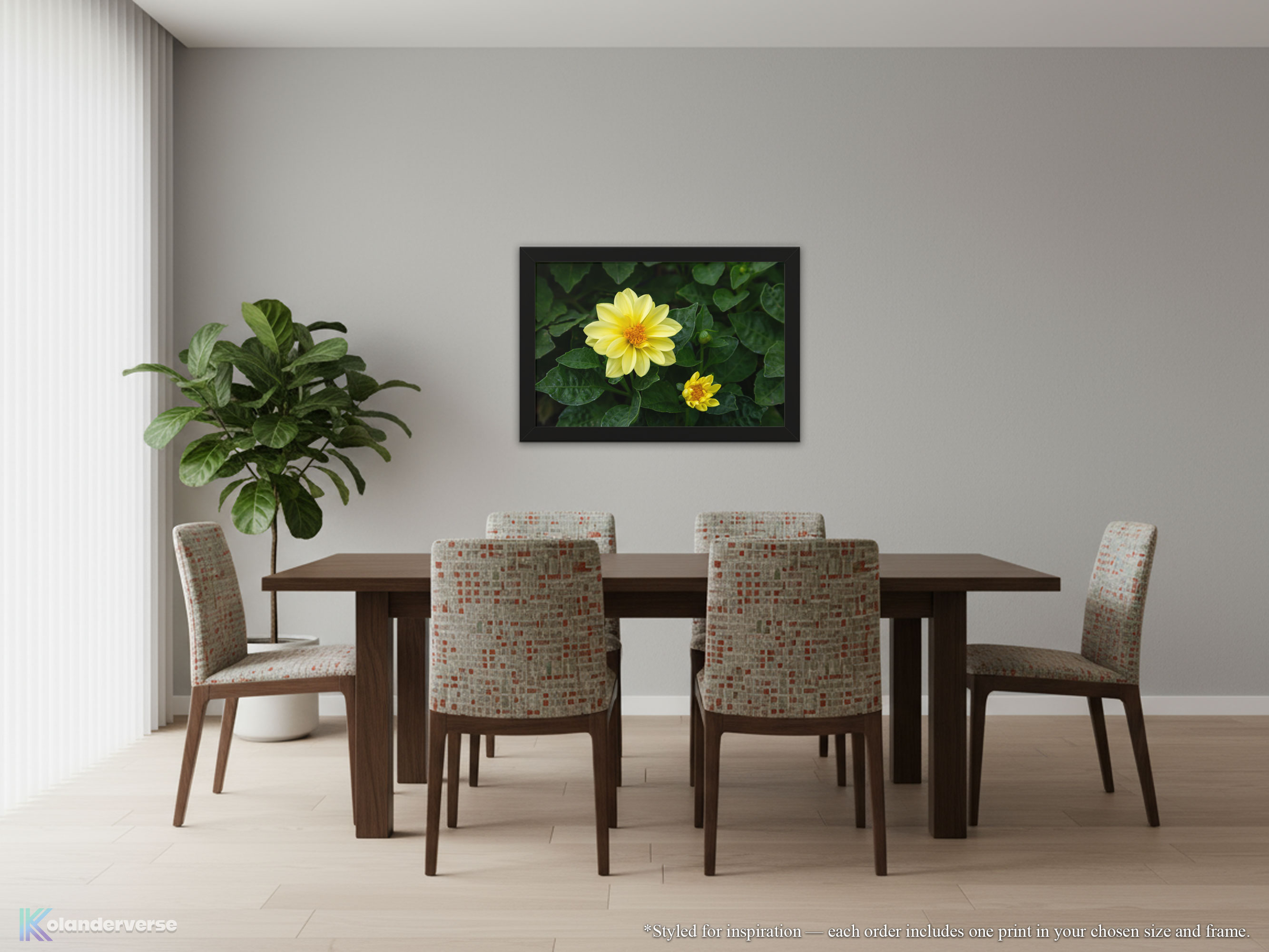 Yellow Dahlia Flower - Framed Print - Floral Botanical Photography Decor, Modern Farmhouse Artwork #37 product thumbnail image Yellow Dahlia Flower - Framed Print - Floral Botanical Photography Decor, Modern Farmhouse Artwork #37 product thumbnail image