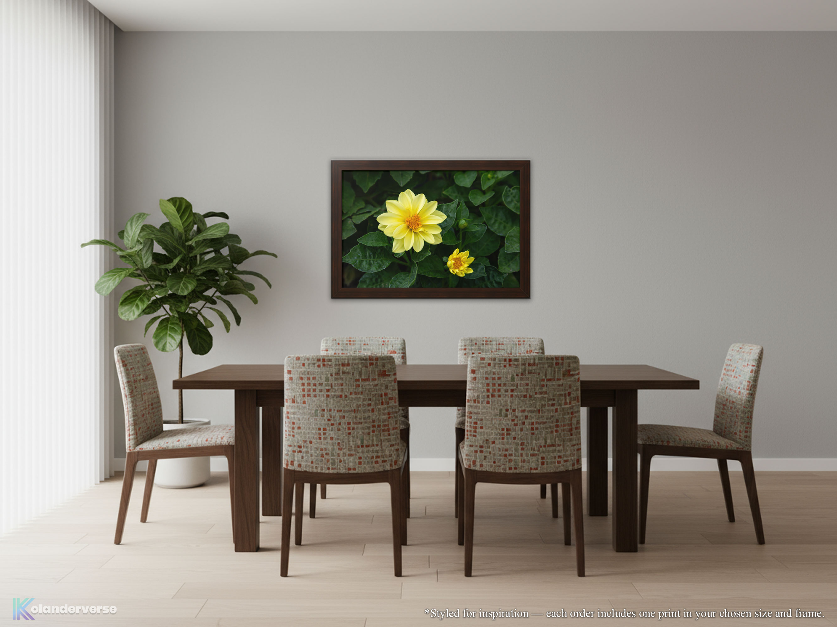 Yellow Dahlia Flower - Framed Print - Floral Botanical Photography Decor, Modern Farmhouse Artwork #37 product thumbnail image Yellow Dahlia Flower - Framed Print - Floral Botanical Photography Decor, Modern Farmhouse Artwork #37 product thumbnail image