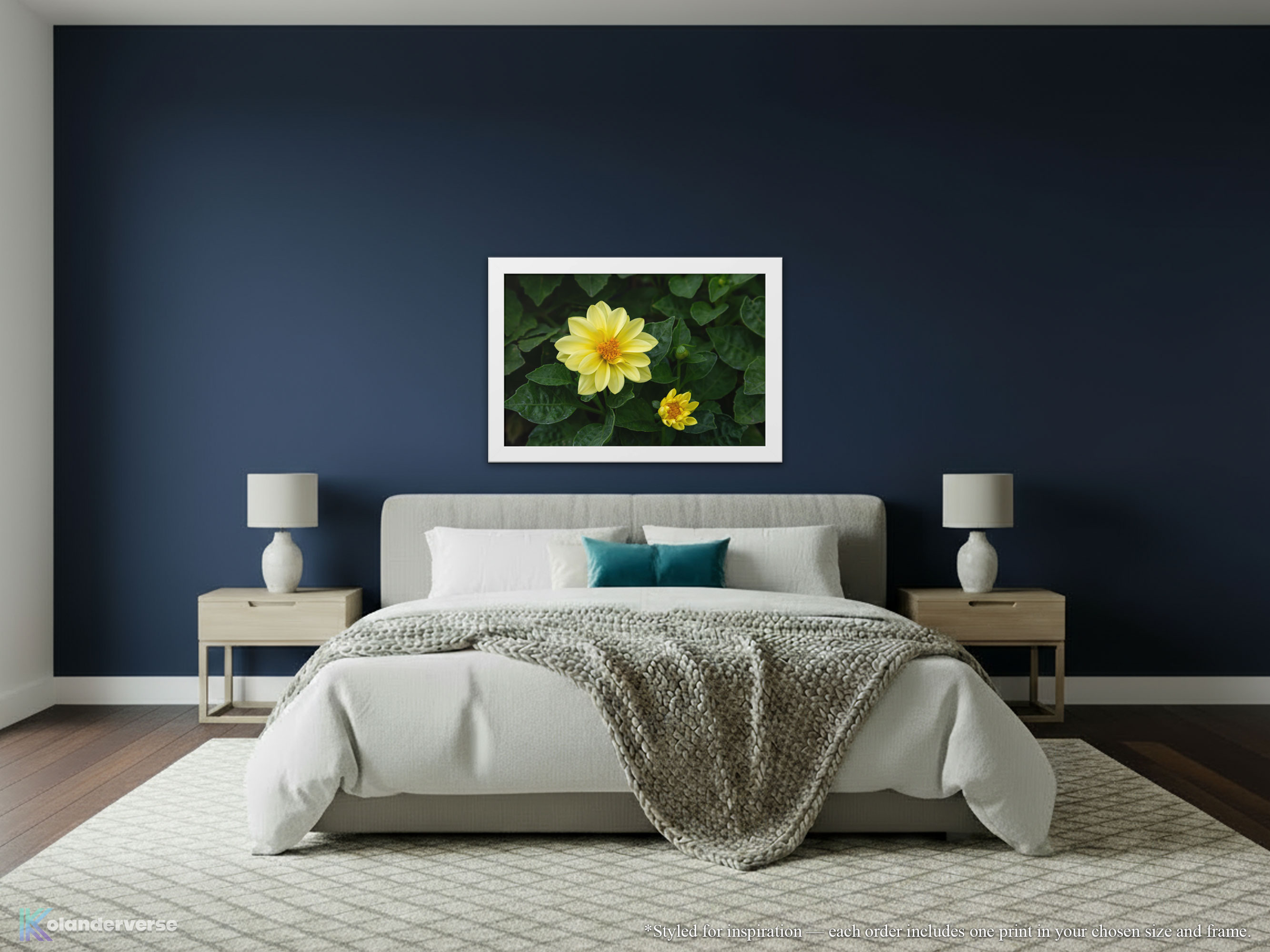 Yellow Dahlia Flower - Framed Print - Floral Botanical Photography Decor, Modern Farmhouse Artwork #37 product thumbnail image