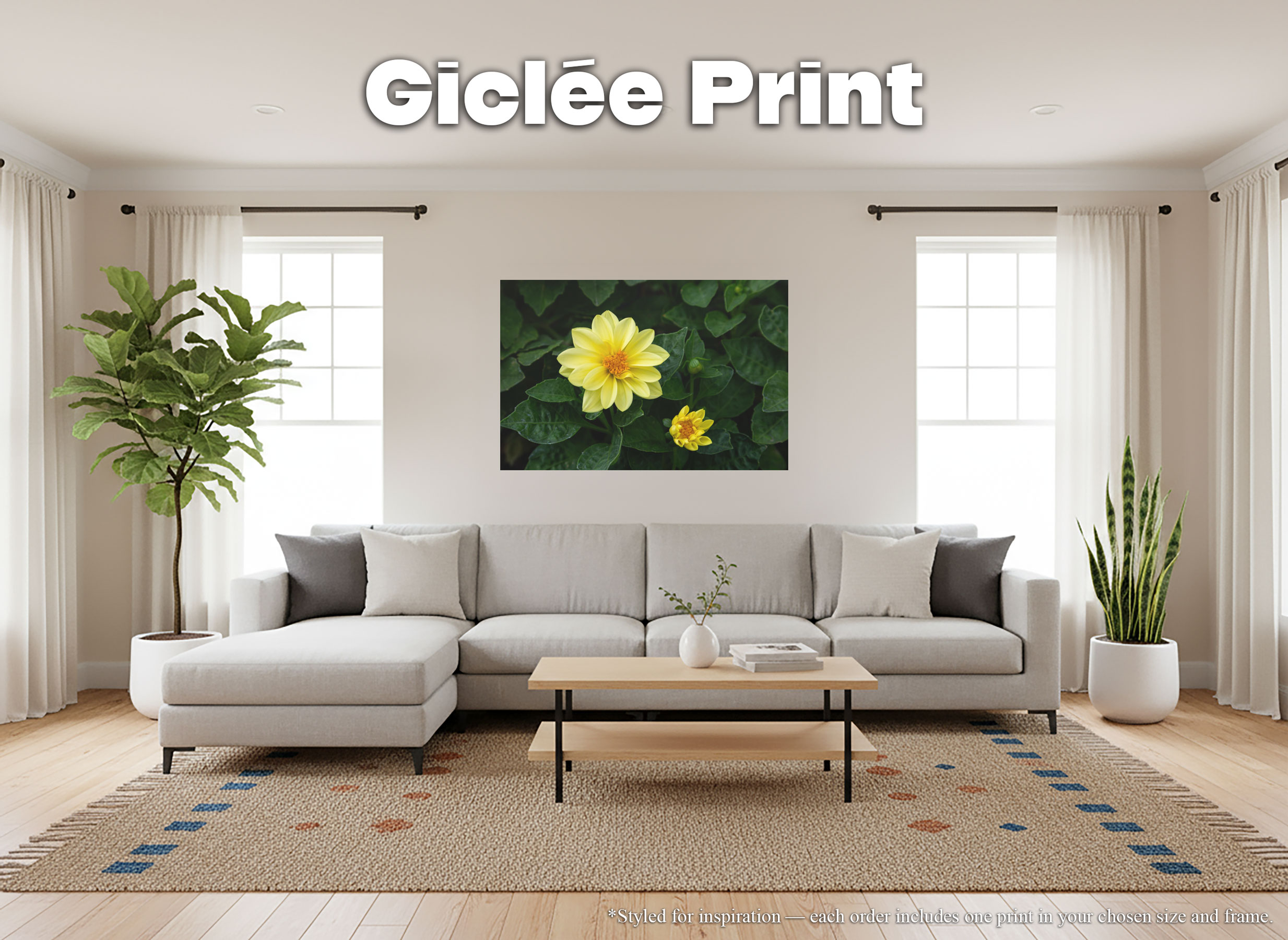 Yellow Dahlia Flower - Giclée Poster Print - Floral Botanical Photography Decor, Modern Farmhouse Artwork #37 product thumbnail image Yellow Dahlia Flower - Giclée Poster Print - Floral Botanical Photography Decor, Modern Farmhouse Artwork #37 product thumbnail image
