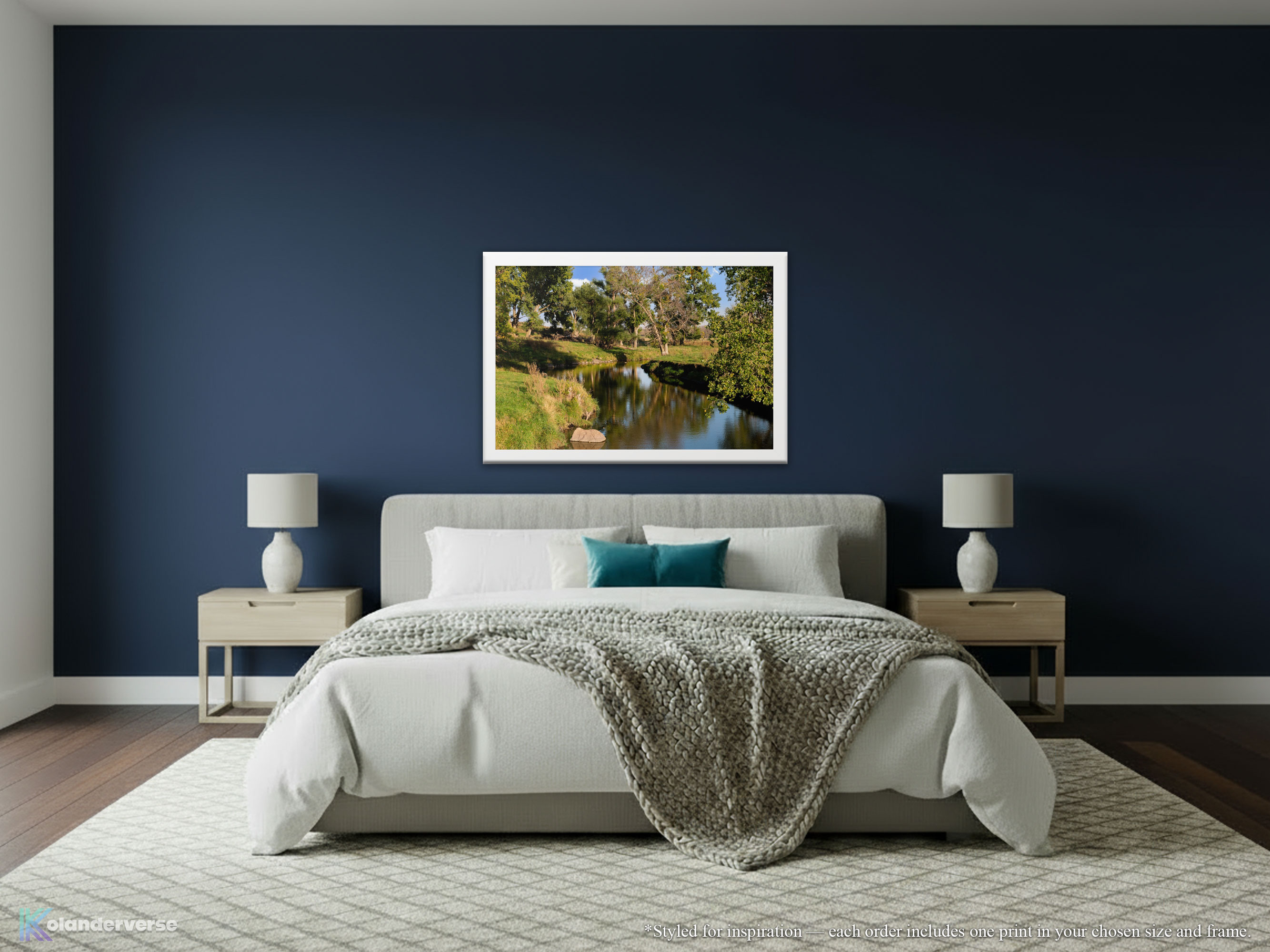 Creek Bend - Framed Print - Rural Riverbank Water Sky Reflection Landscape Photography Wall Art #42 Creek Bend - Framed Print - Rural Riverbank Water Sky Reflection Landscape Photography Wall Art #42