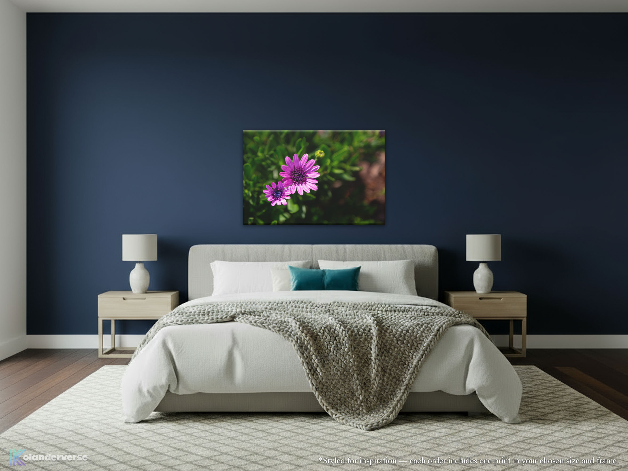 Purple African Daisy Flower - Canvas Print - Botanical Floral Nature Photography Wall Art #47 product thumbnail image