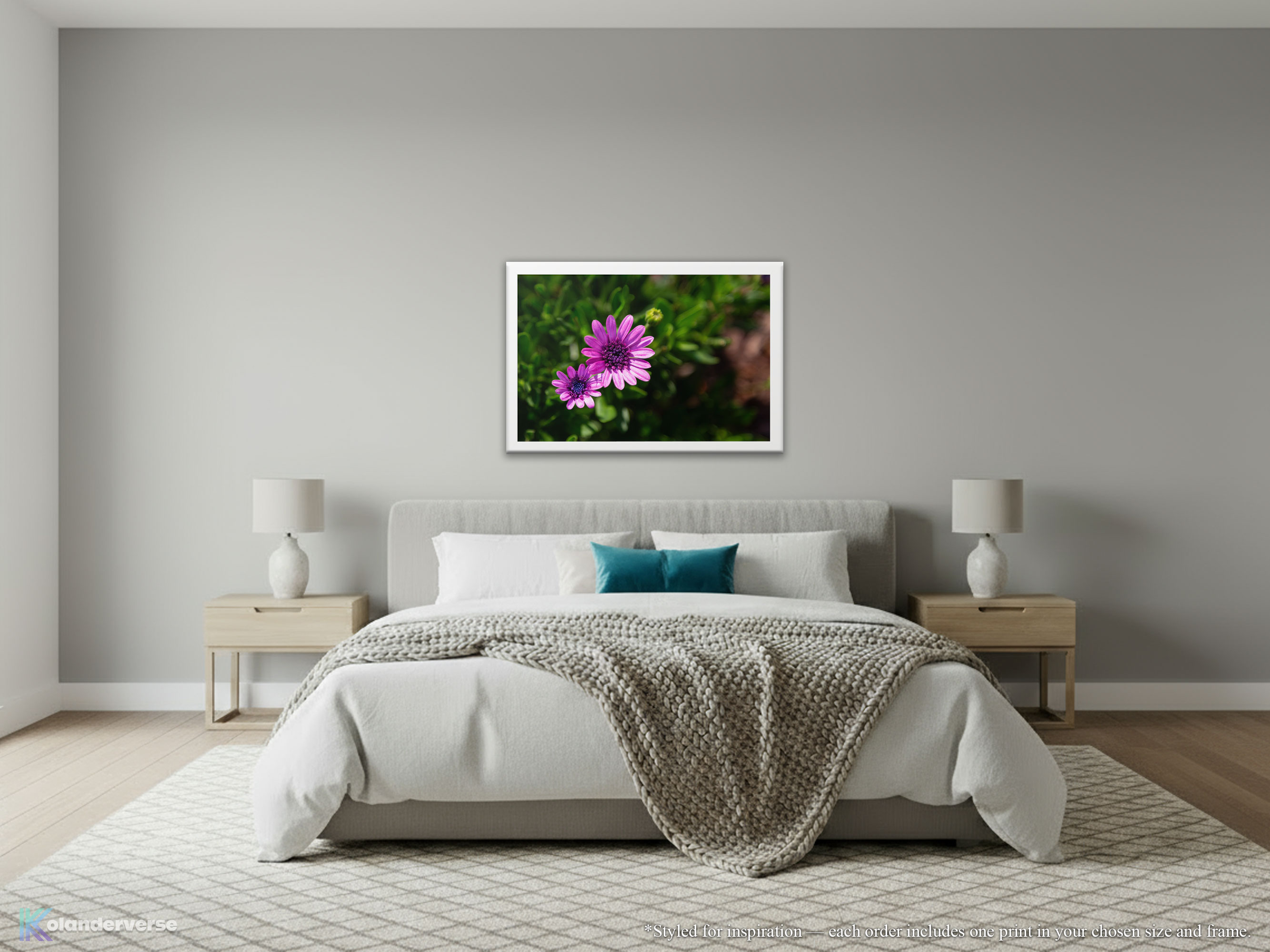 Purple African Daisy Flower - Framed Print - Botanical Floral Nature Photography Wall Art #47