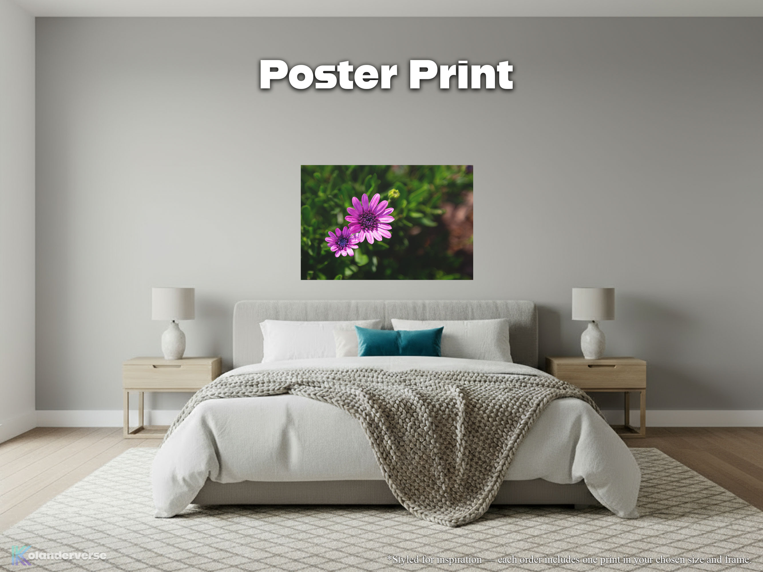 Purple African Daisy Flower - Giclée Poster Print - Botanical Floral Nature Photography Wall Art #47 Purple African Daisy Flower - Giclée Poster Print - Botanical Floral Nature Photography Wall Art #47