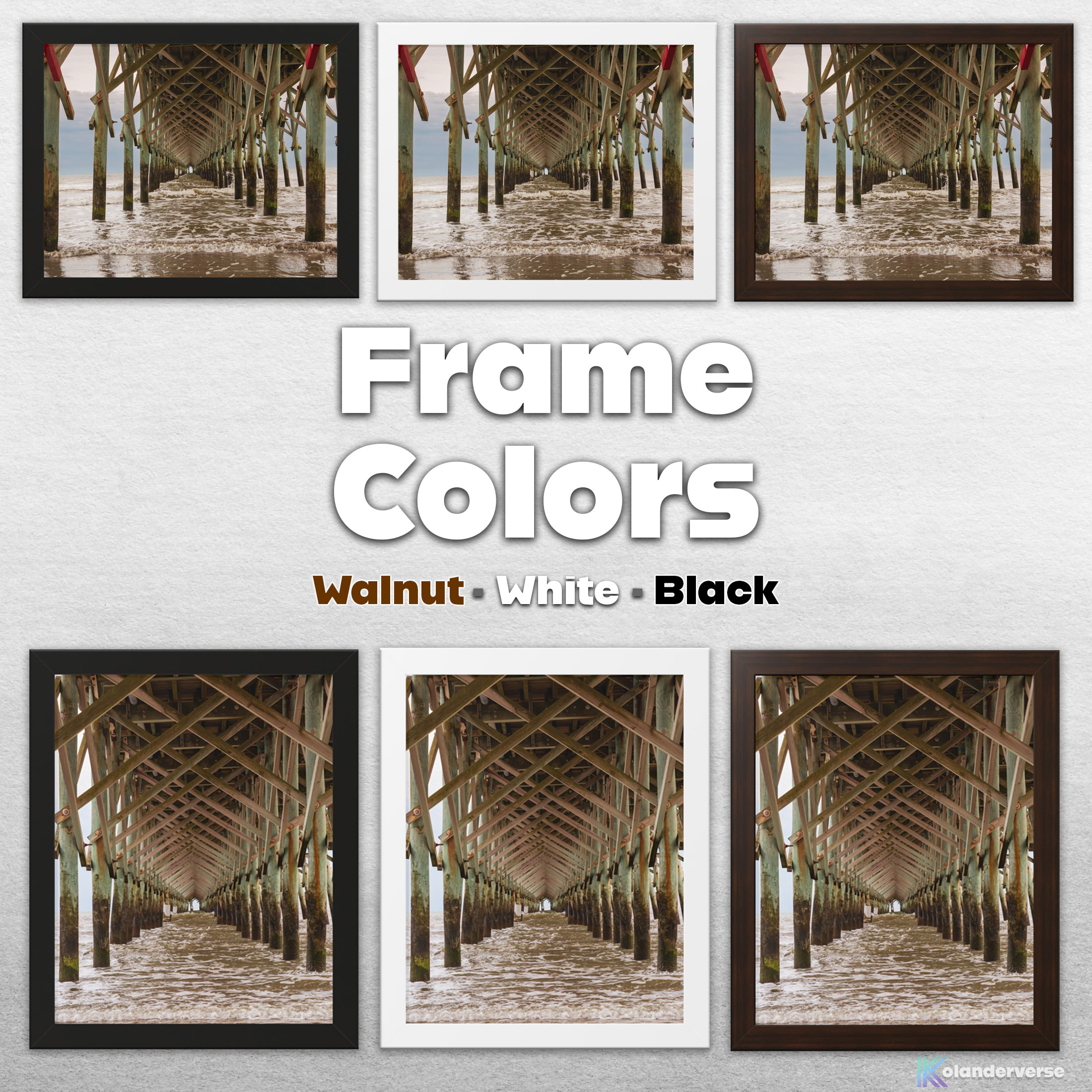 Folly Beach Pier - Framed Print Horizontal - South Carolina Coastal Photography – Symmetry Ocean Waves Under Pier Wall Art – Beach House Décor #58 product thumbnail image