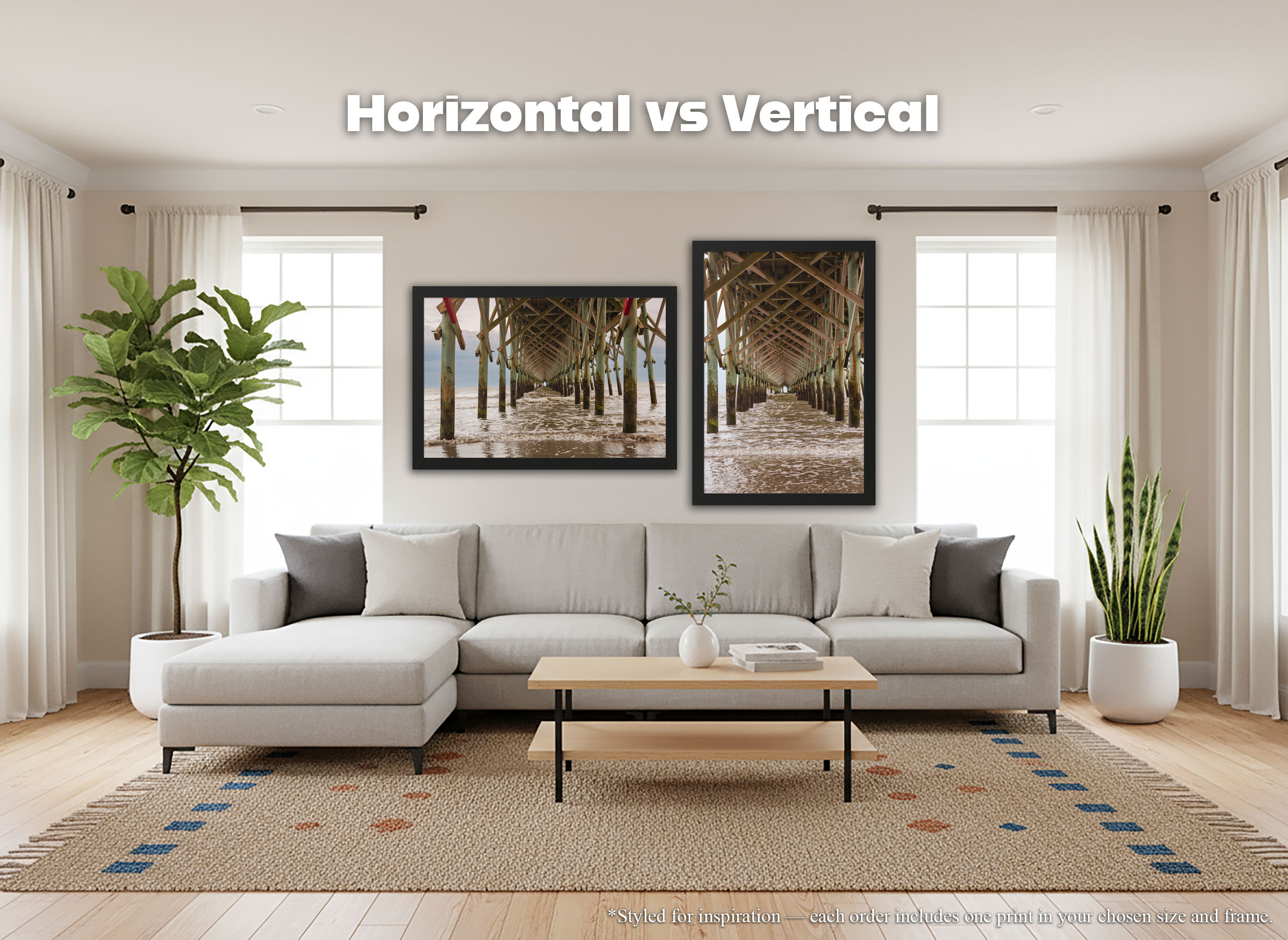 Folly Beach Pier - Framed Print Vertical - South Carolina Coastal Photography – Symmetry Ocean Waves Under Pier Wall Art – Beach House Décor #58 product thumbnail image Folly Beach Pier - Framed Print Vertical - South Carolina Coastal Photography – Symmetry Ocean Waves Under Pier Wall Art – Beach House Décor #58 product thumbnail image