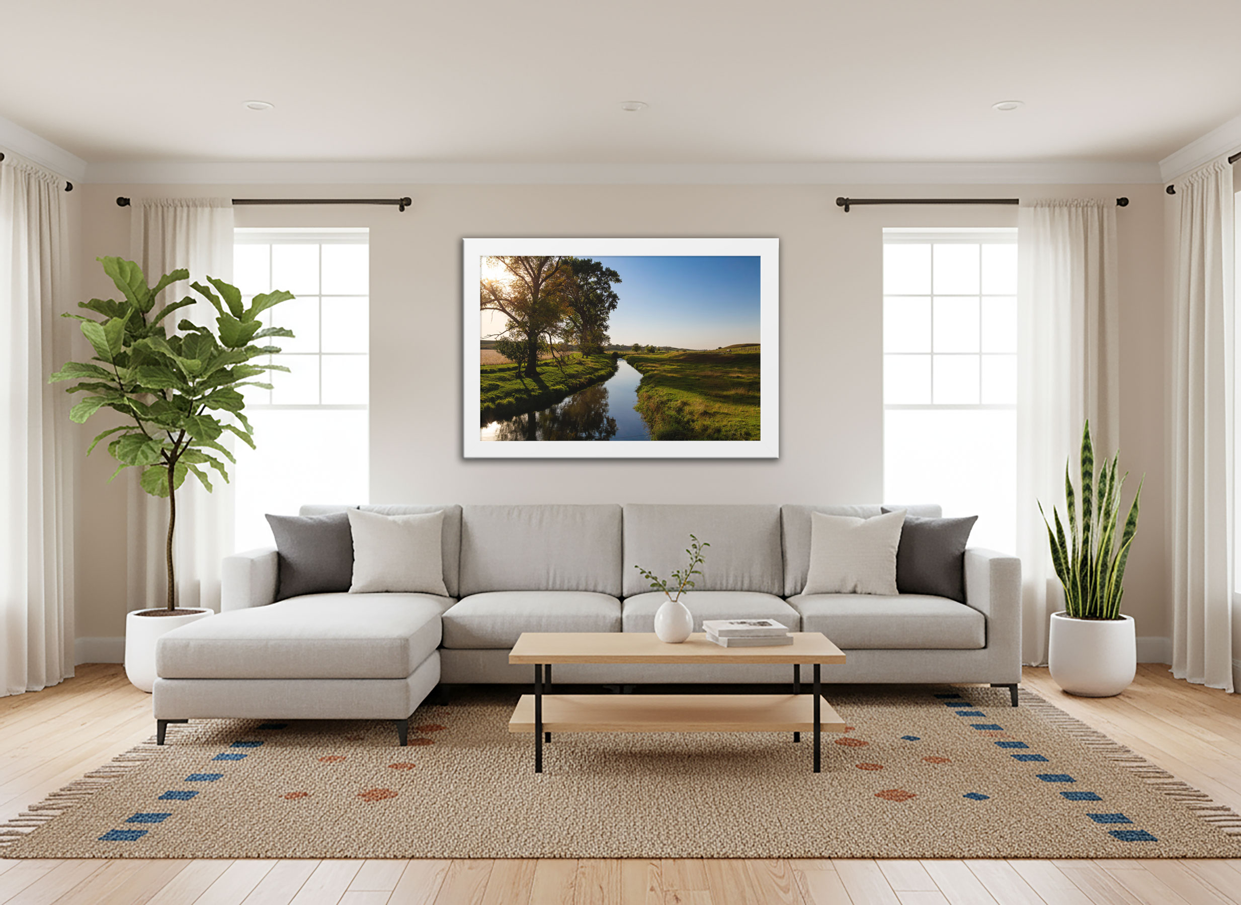 Golden Hour Creek Landscape - Framed Print - Minnesota Countryside Photography, Peaceful Pasture Farmhouse Decor for Living Room or Office #3 product thumbnail image Golden Hour Creek Landscape - Framed Print - Minnesota Countryside Photography, Peaceful Pasture Farmhouse Decor for Living Room or Office #3 product thumbnail image