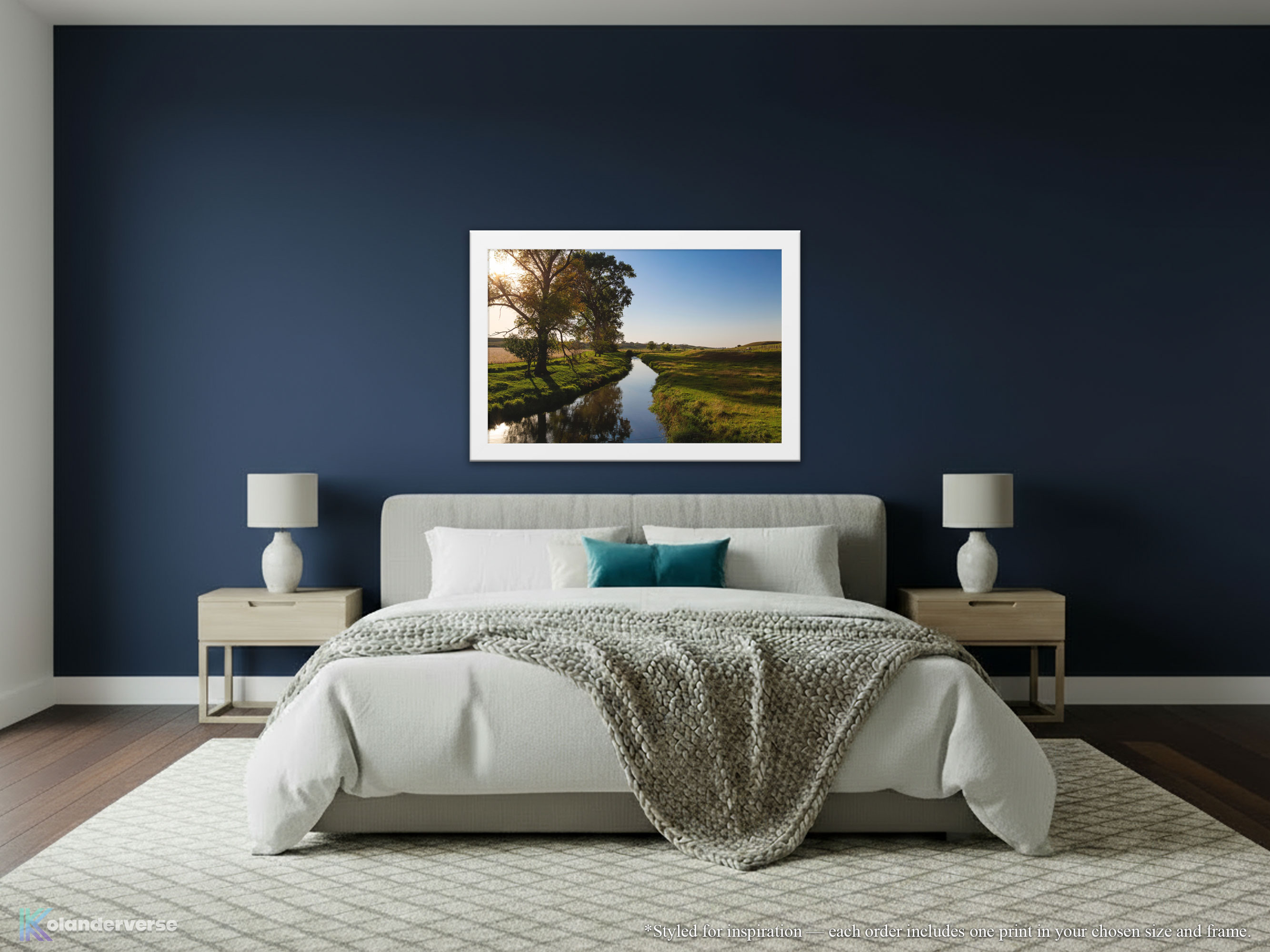 Golden Hour Creek Landscape - Framed Print - Minnesota Countryside Photography, Peaceful Pasture Farmhouse Decor for Living Room or Office #3 product thumbnail image