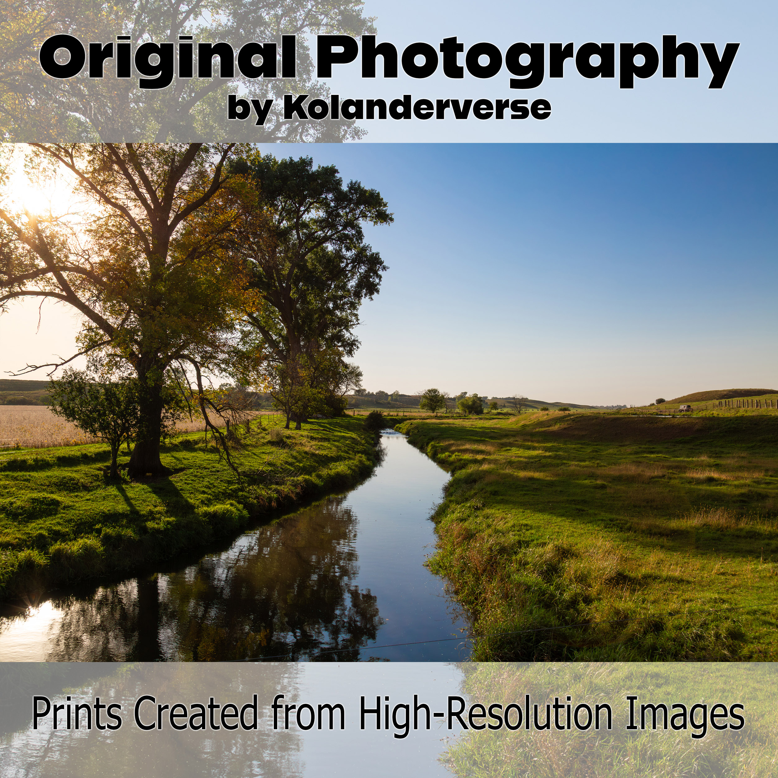 Golden Hour Creek Landscape - Framed Print - Minnesota Countryside Photography, Peaceful Pasture Farmhouse Decor for Living Room or Office #3 product thumbnail image