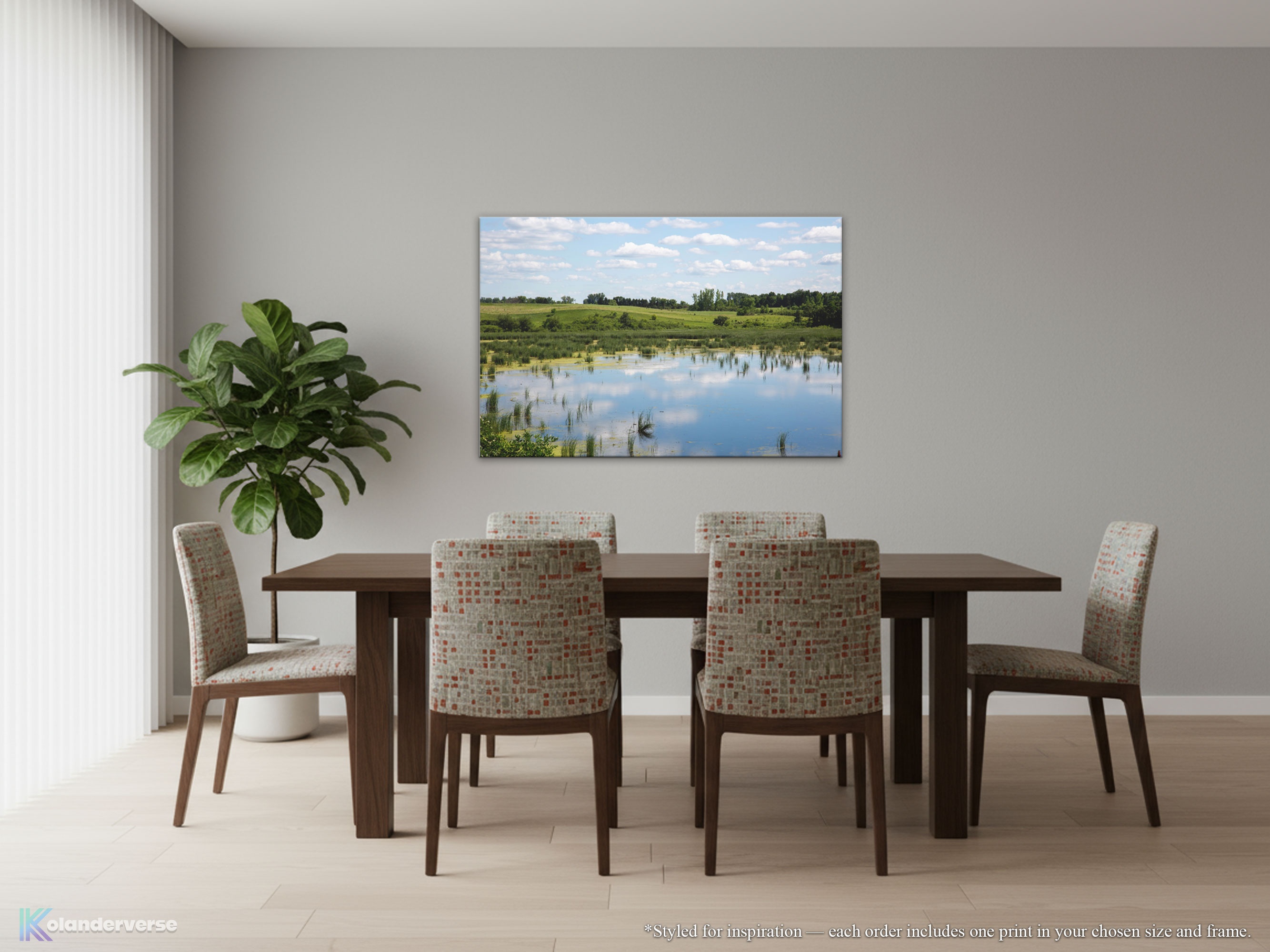 Minnesota Wetlands - Canvas Print - Marsh Lake Water  Reflection Landscape, Rustic Wall Photography, Countryside Prairie #7 product thumbnail image