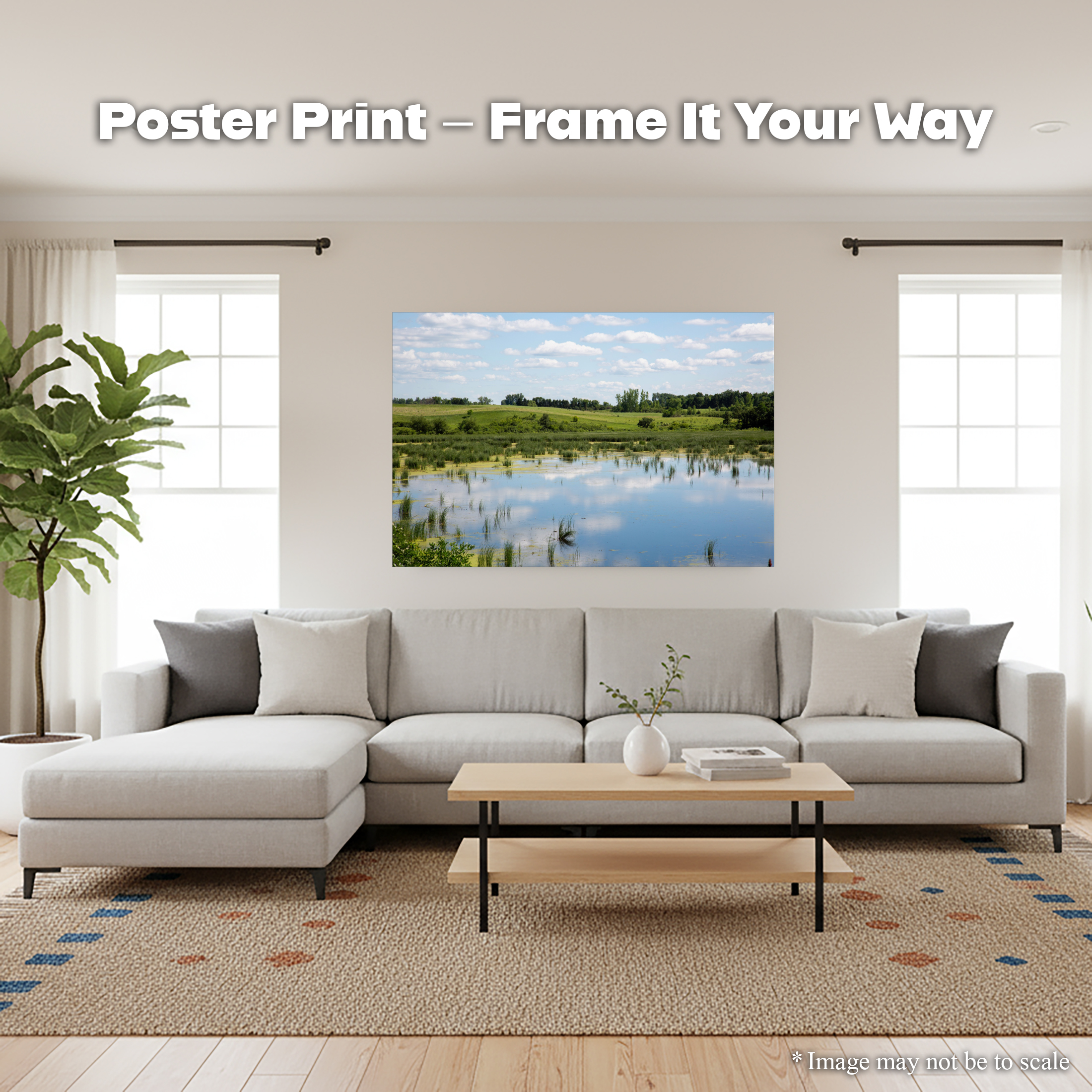 Minnesota Wetlands - Giclée Poster Print - Marsh Lake Water  Reflection Landscape, Rustic Wall Photography, Countryside Prairie #7