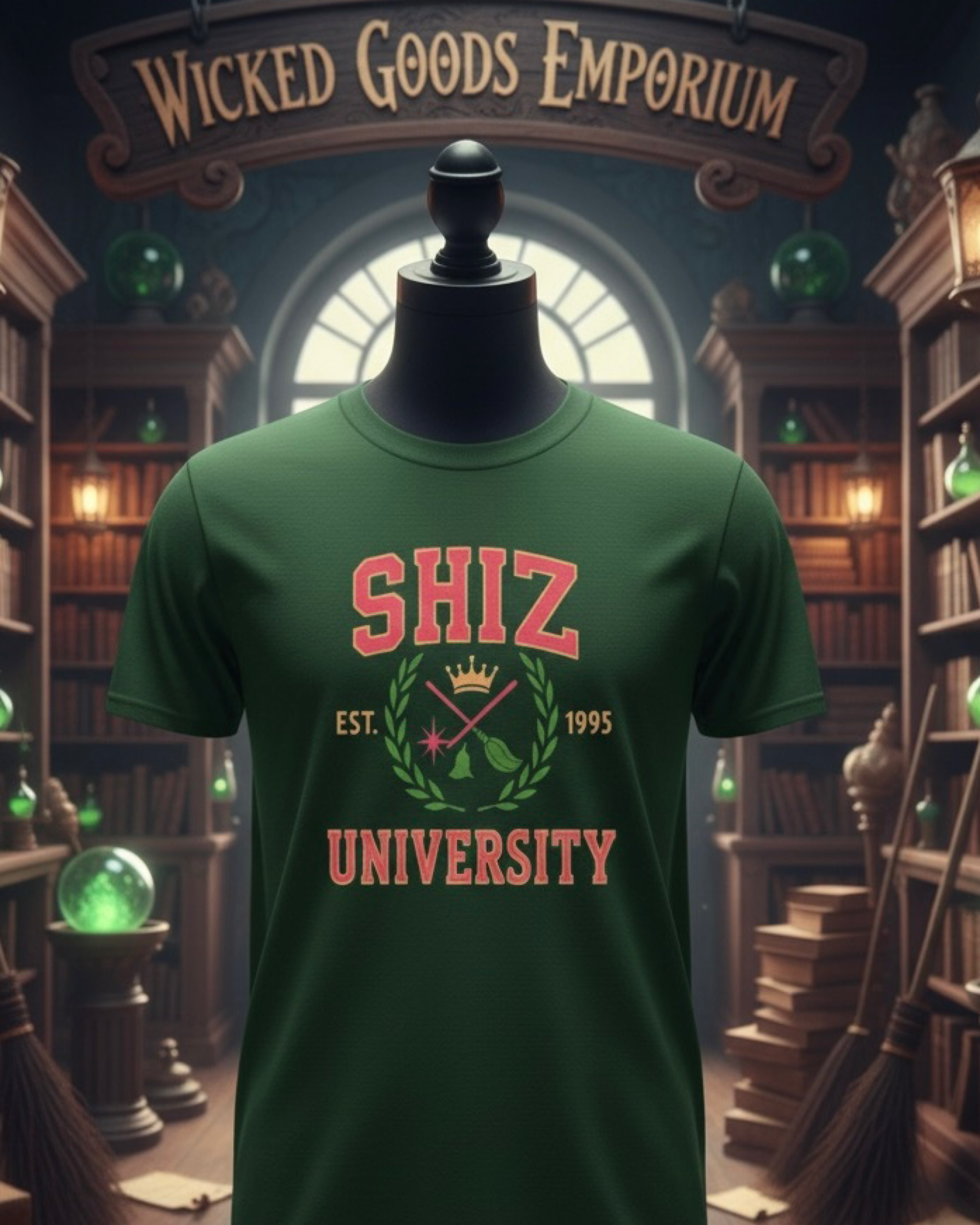 Shiz University T-Shirt Wicked For Good Retro College Tee Vintage Crest 